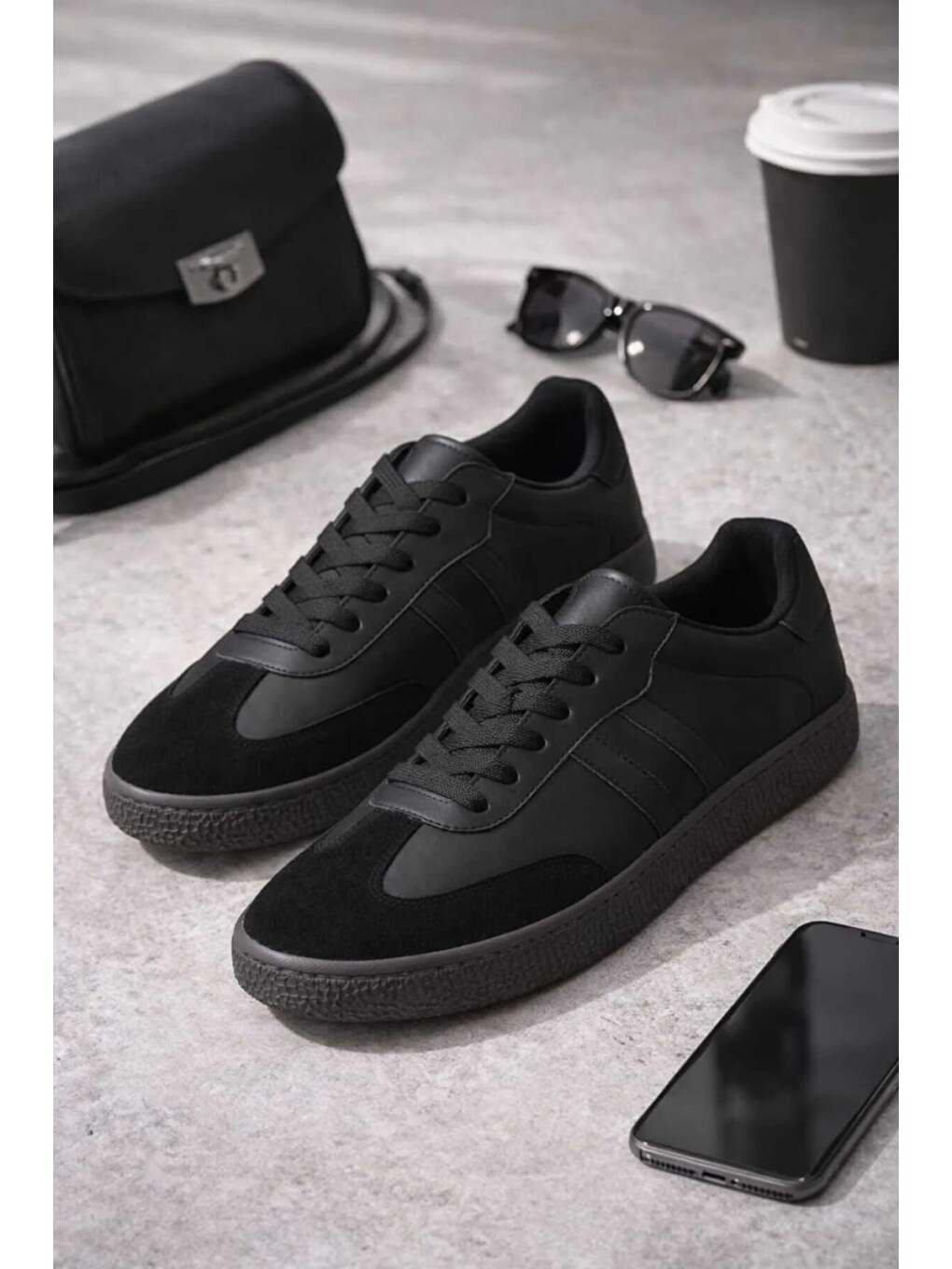 Siyah Unisex Spor Ayakkabı Günlük Casual Sneakers-1