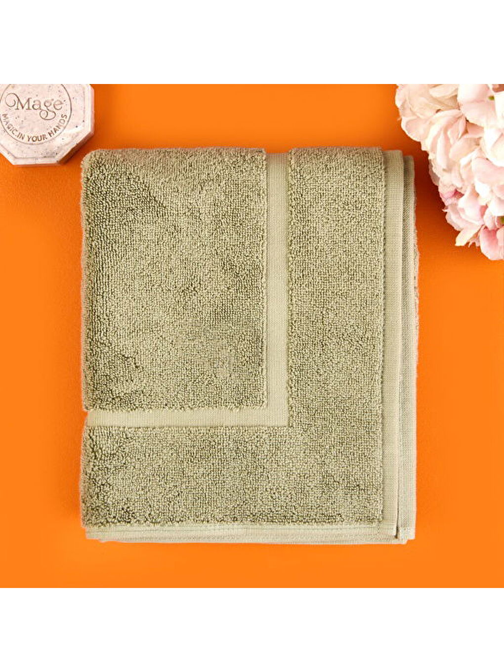 Soft Samantha Ayak Havlusu - Haki - 50x80 cm
