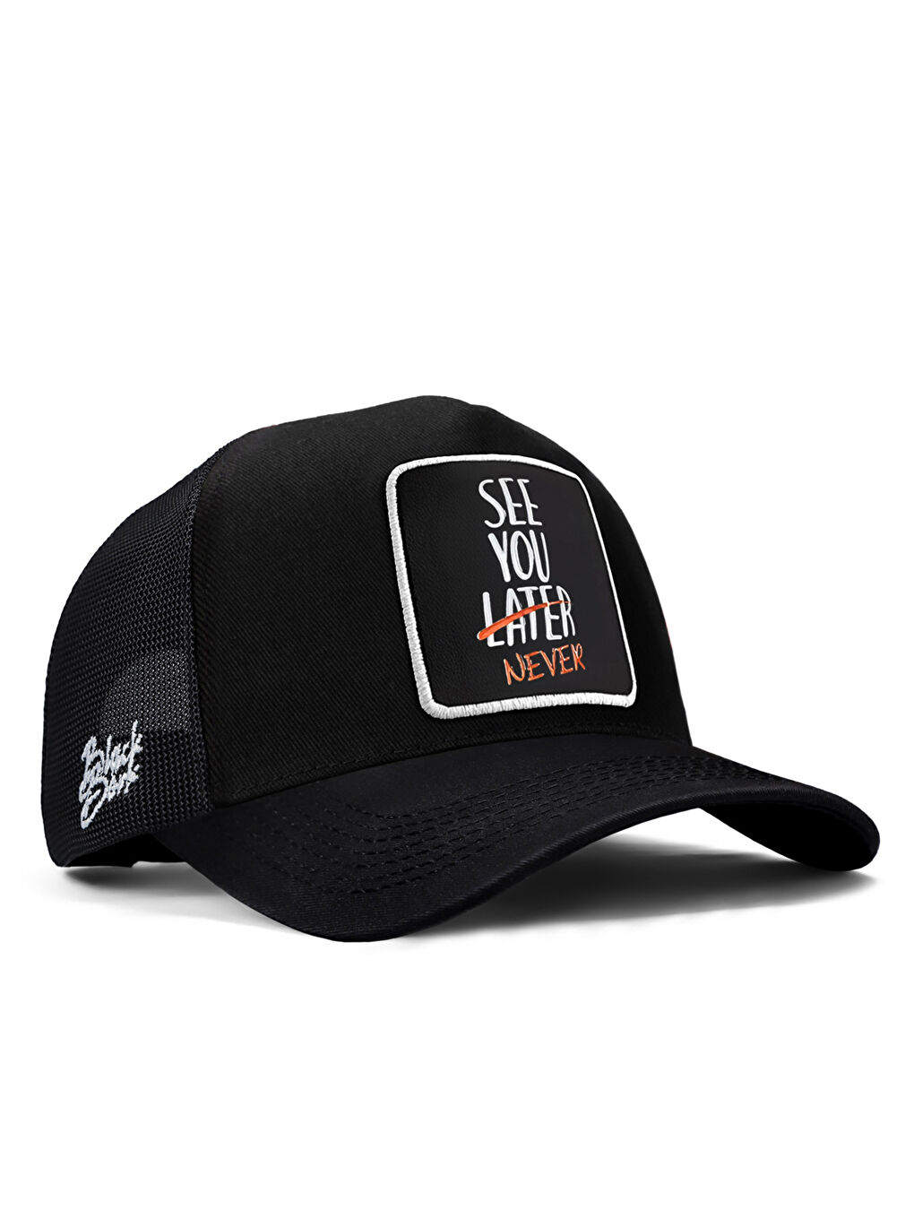 BlackBörk Gri V1 Trucker See You Later Never - 2sb Kod Logolu Unisex Siyah Şapka (CAP)