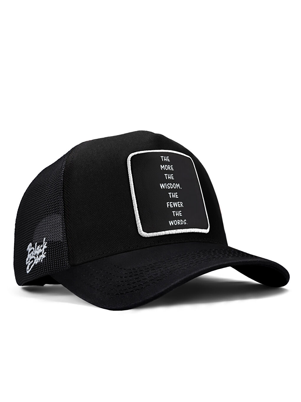 BlackBörk Beyaz V1 Trucker The More The Wisdom - 1sb Kod Logolu Unisex Siyah Şapka (CAP)