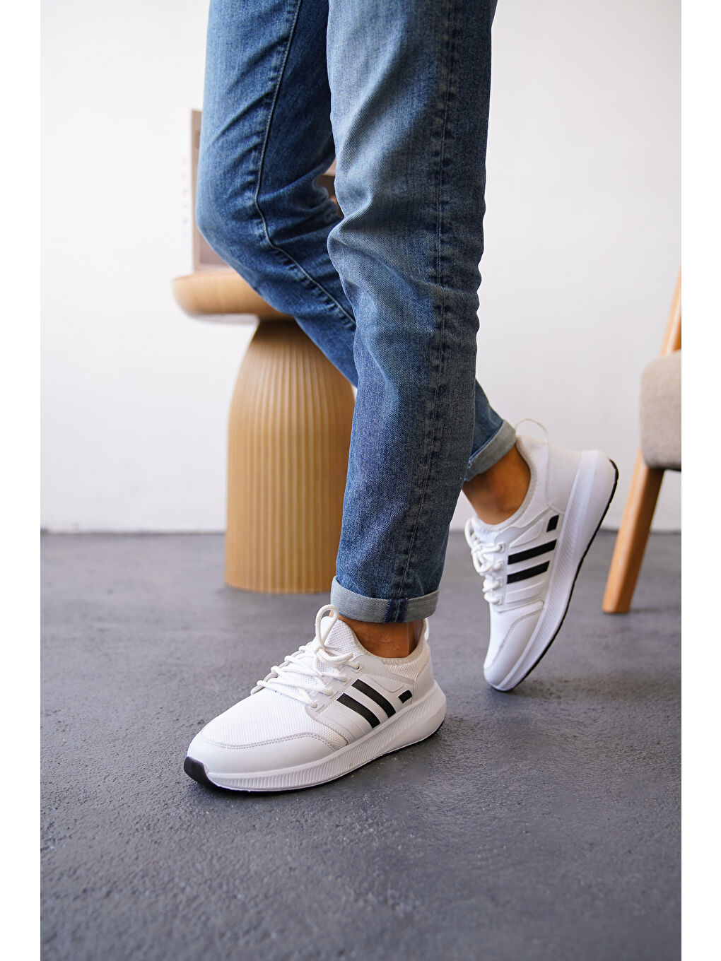 Beyaz Daniel Günlük Ortopedik Erkek Sneaker Spor Ayakkabı