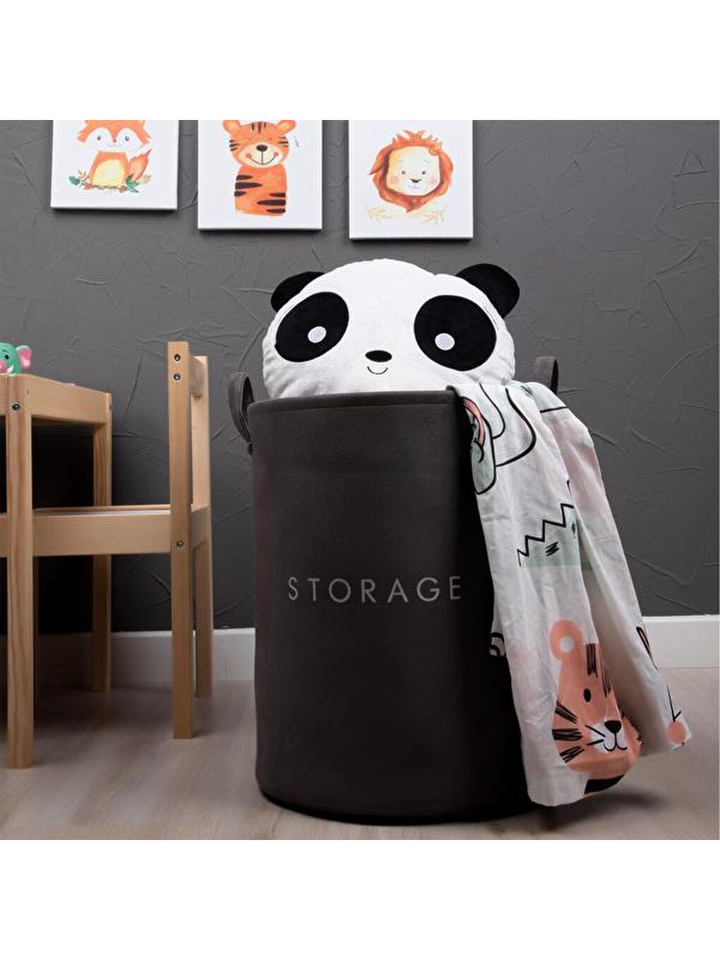 Çok Amaçlı Silindir Sepet - Antrasit - 32x36 cm