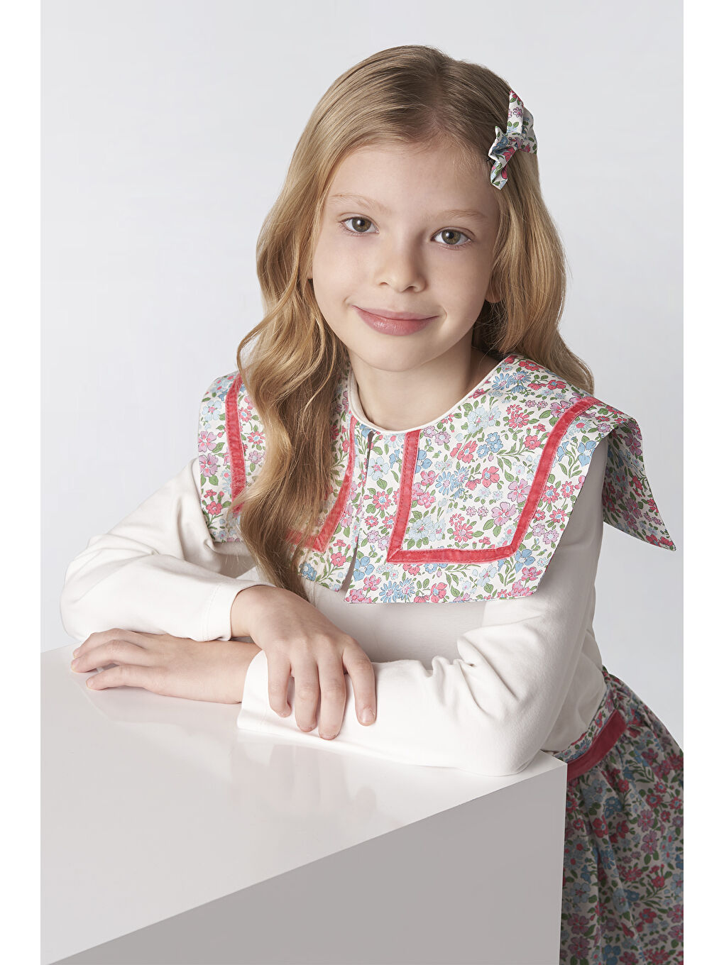 Ekru Kız Çocuk T-Shirt-1