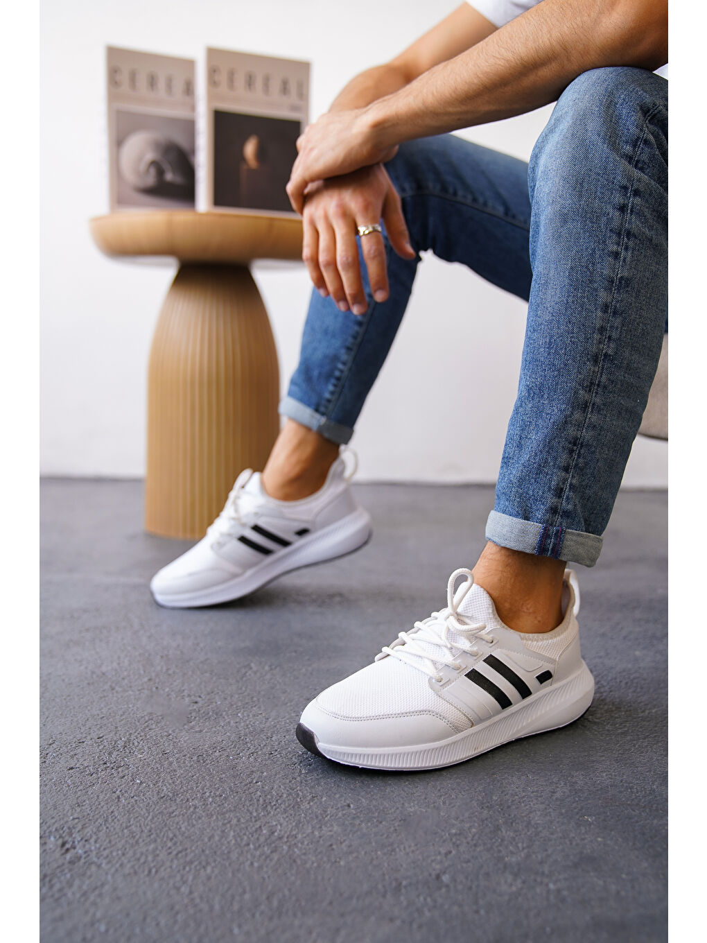 Beyaz Daniel Günlük Ortopedik Erkek Sneaker Spor Ayakkabı-4