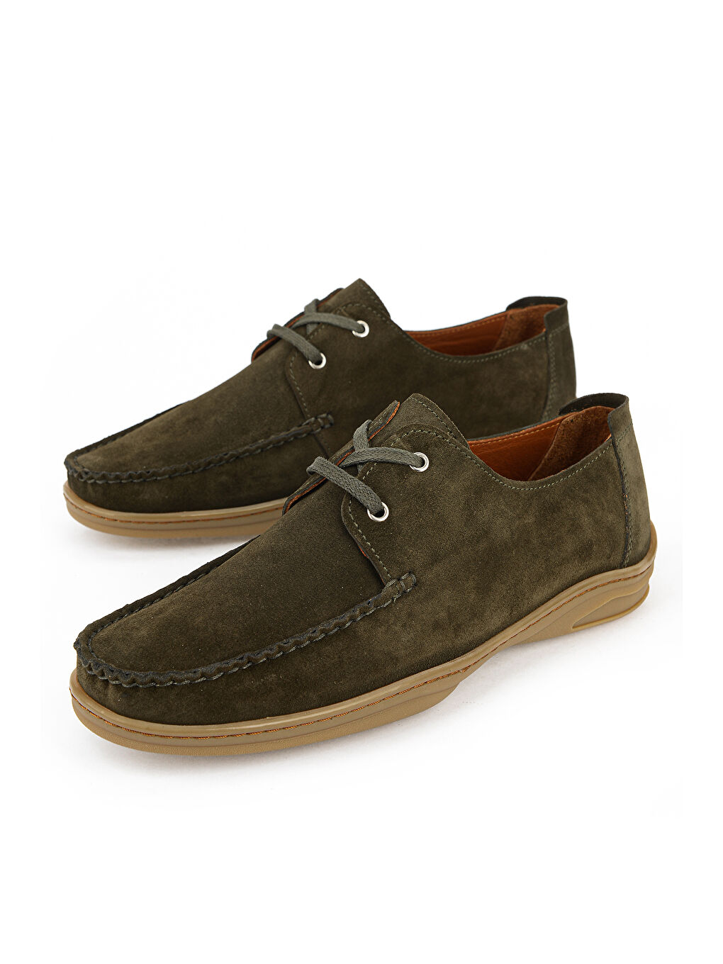 Erkek Hakiki Deri Günlük Ayakkabı 1611064Z026 Haki-4