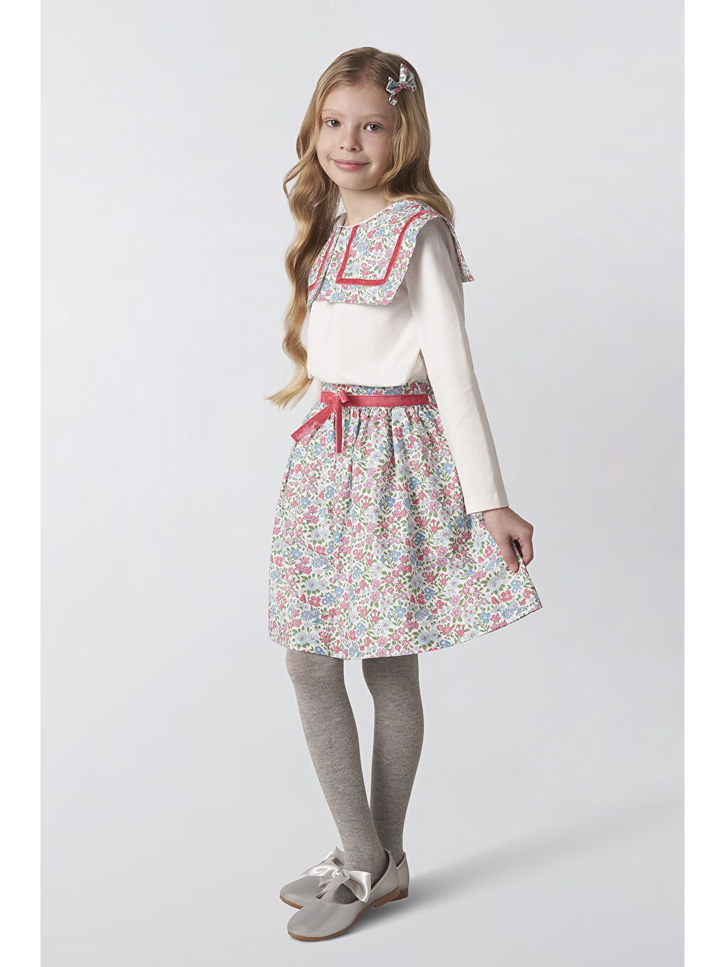 Ekru Kız Çocuk T-Shirt-3