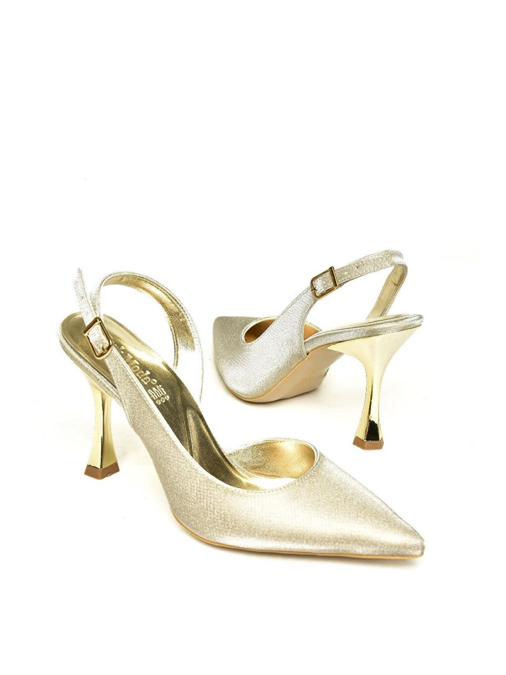 Sarı U8203370 Altın Kadın Topuklu Ayakkabı-2