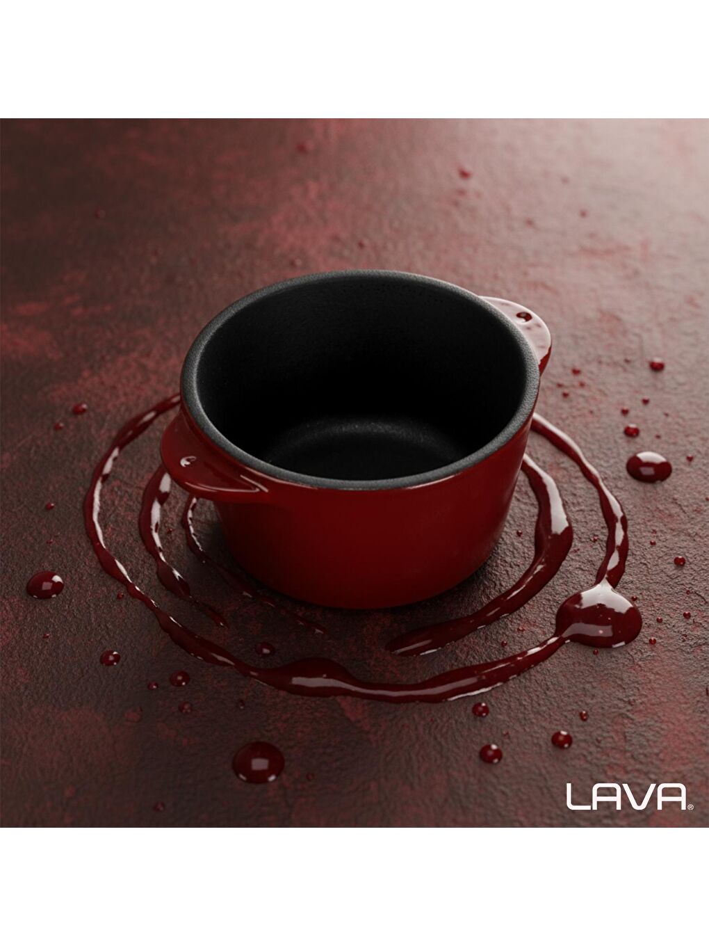 Bordo Yuvarlak Sufle / Sos Kabı. Çap(Ø)8cm.-6