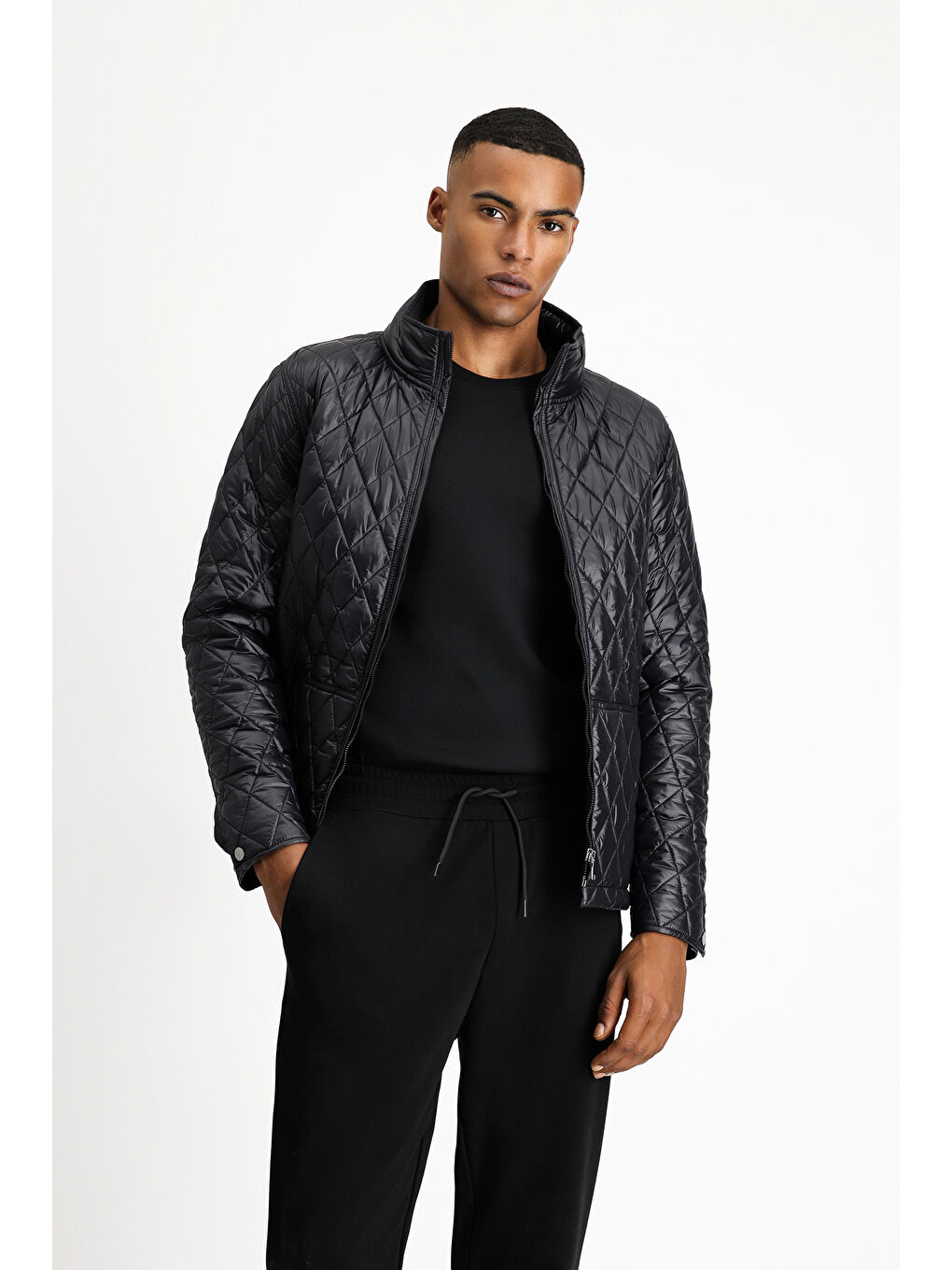 Siyah Kapitone Spor Şişme Mont-2