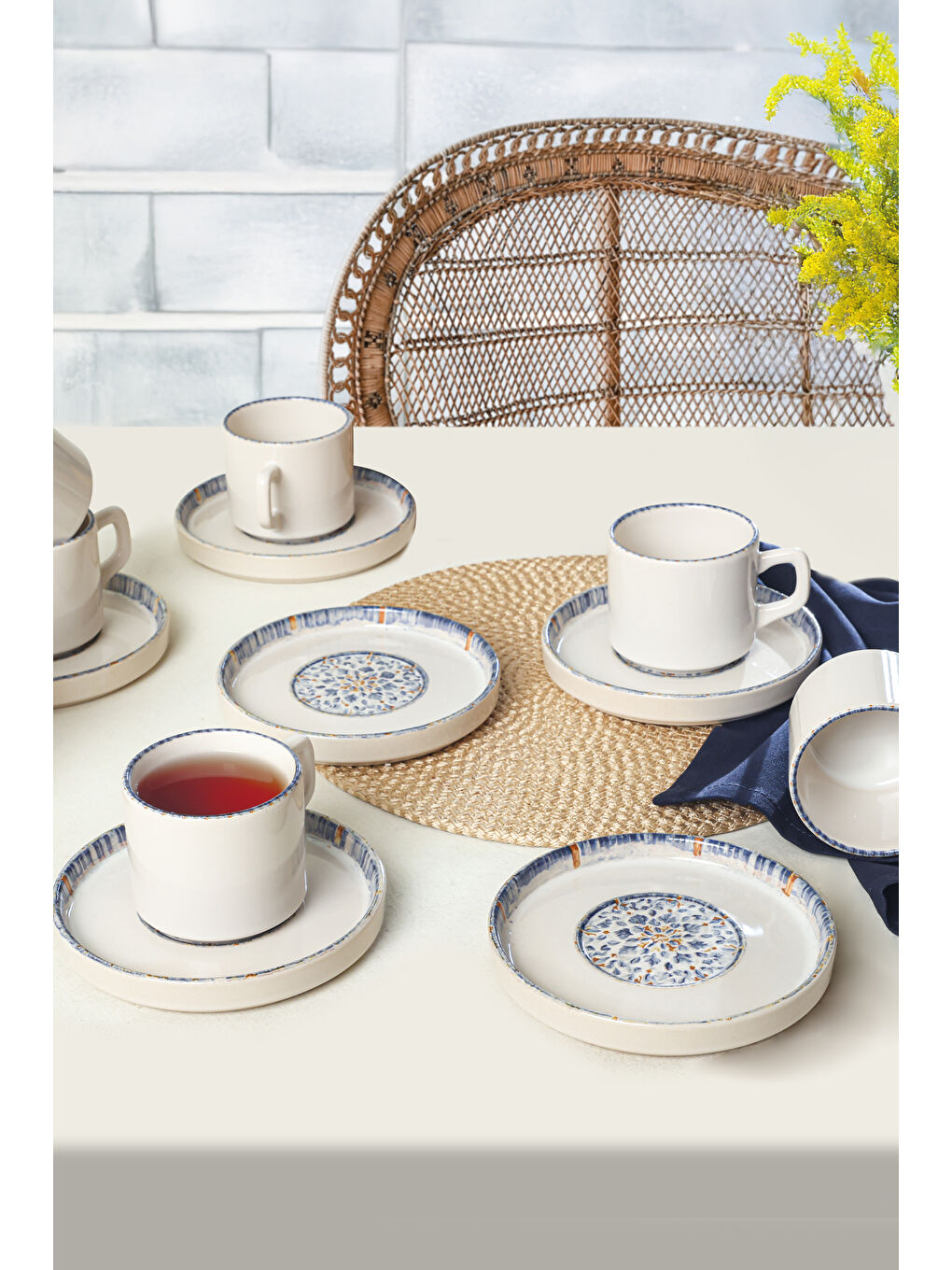 Karışık Sapphire Stackable Çay Takımı 12 Parça 6 Kişilik-1