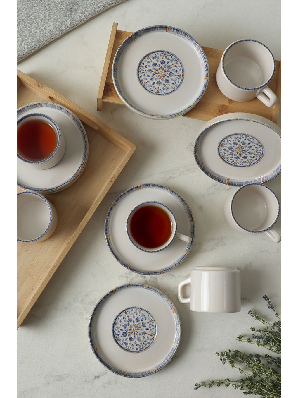 Karışık Sapphire Stackable Çay Takımı 12 Parça 6 Kişilik-2