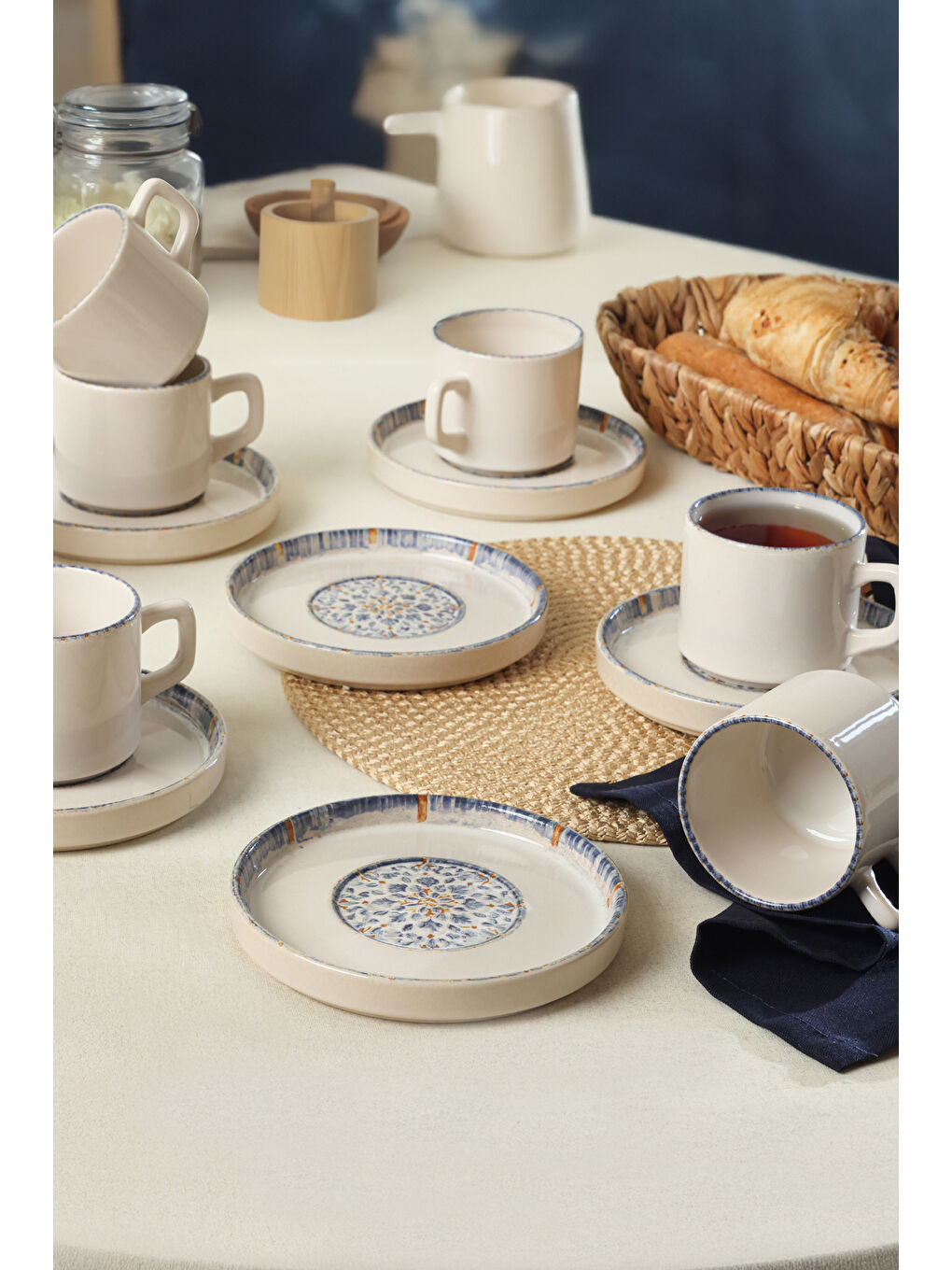 Karışık Sapphire Stackable Çay Takımı 12 Parça 6 Kişilik-3