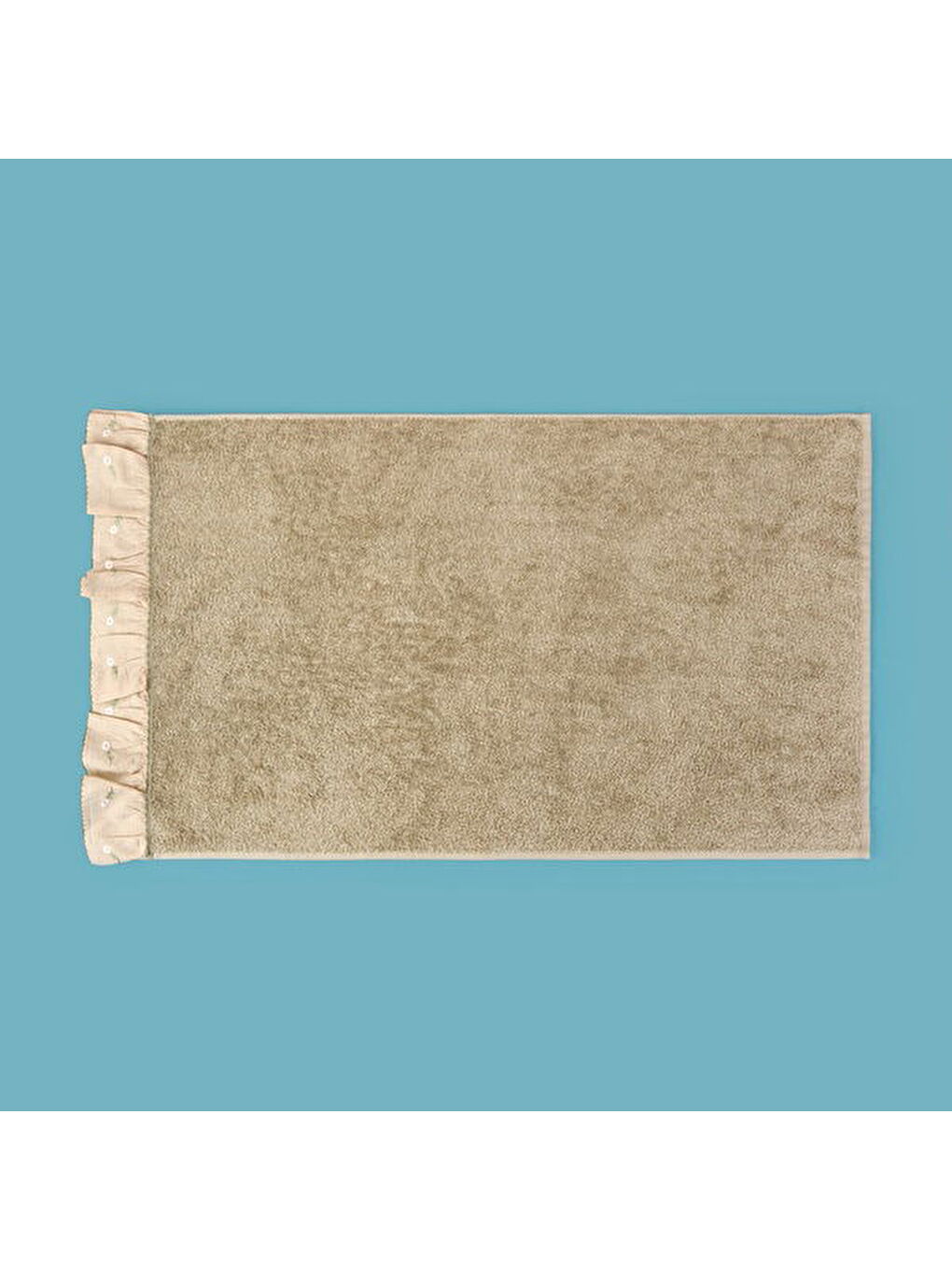 Soft Green Culture Twin Papatya Desenli Yüz Havlusu - Yeşil - 50x90 cm-2