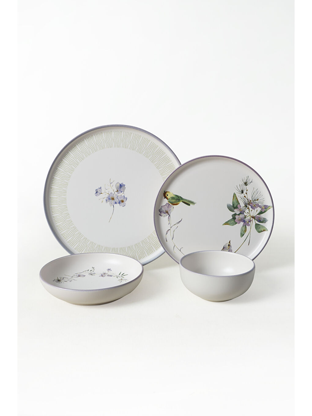 Karışık Purple Bloom Nordıc Yemek Takımı 24 Parça 6 Kişilik-6