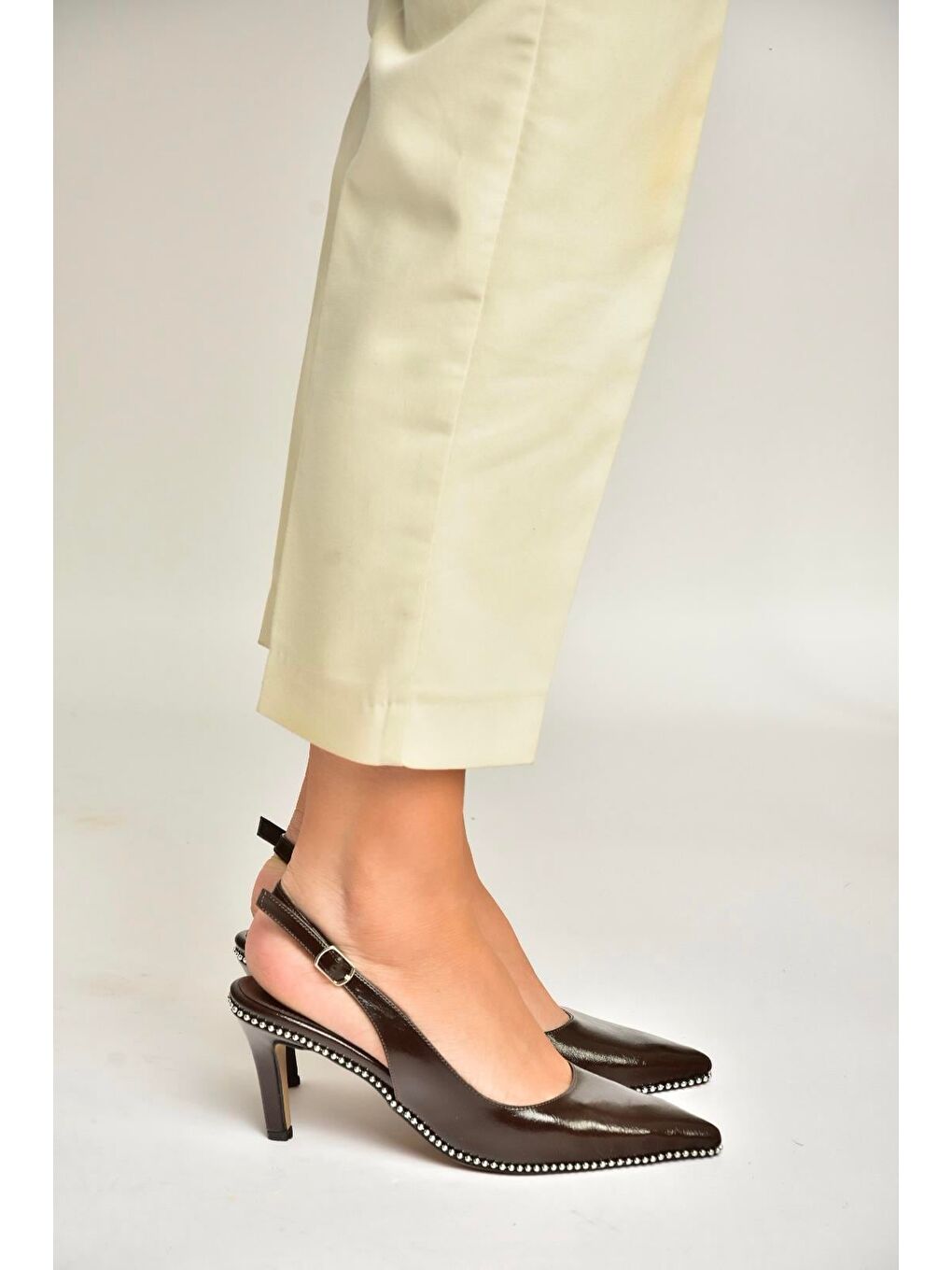 Kahverengi Kadın Topuklu Ayakkabı Y572099760-1