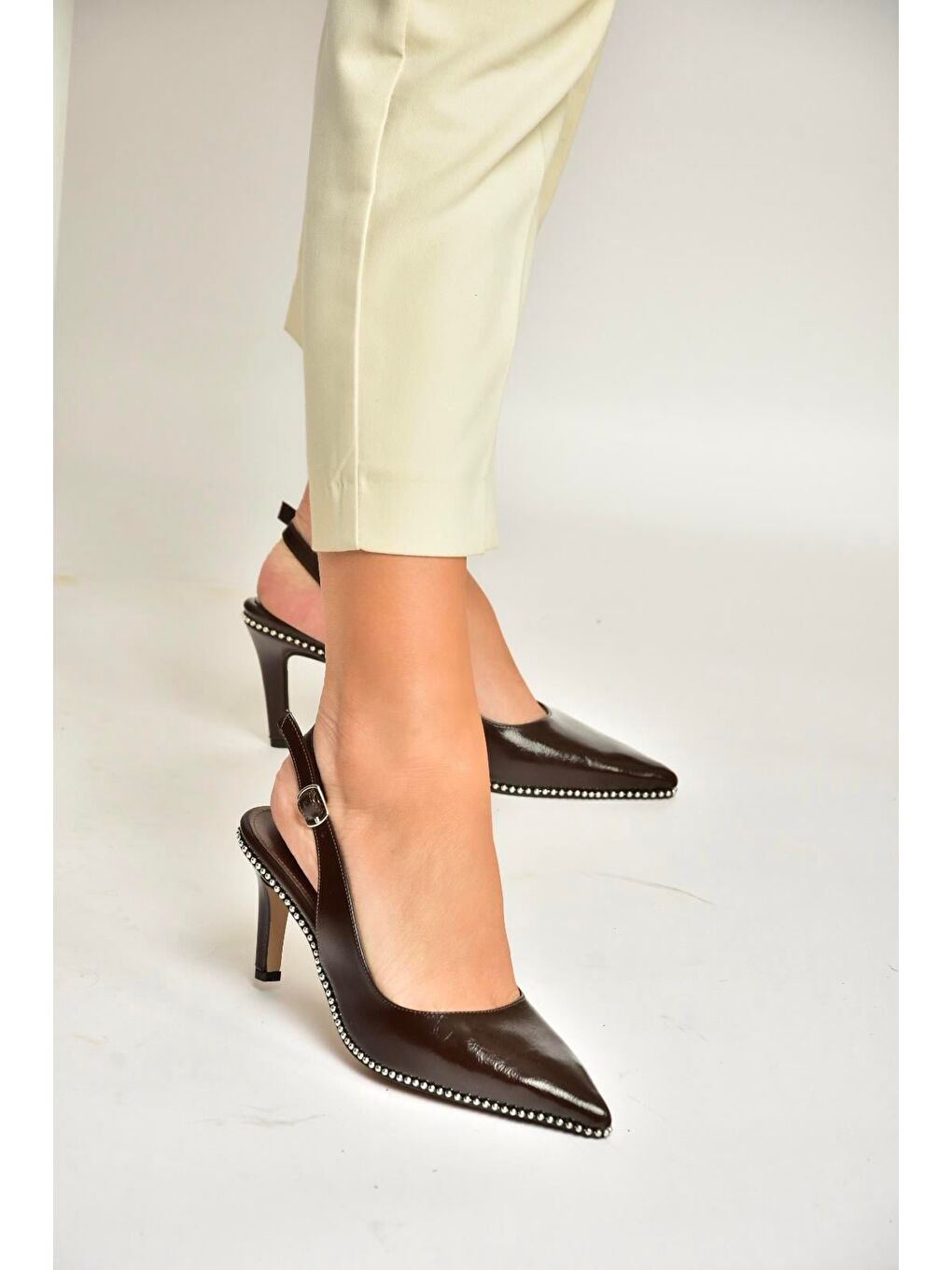 Kahverengi Kadın Topuklu Ayakkabı Y572099760-3