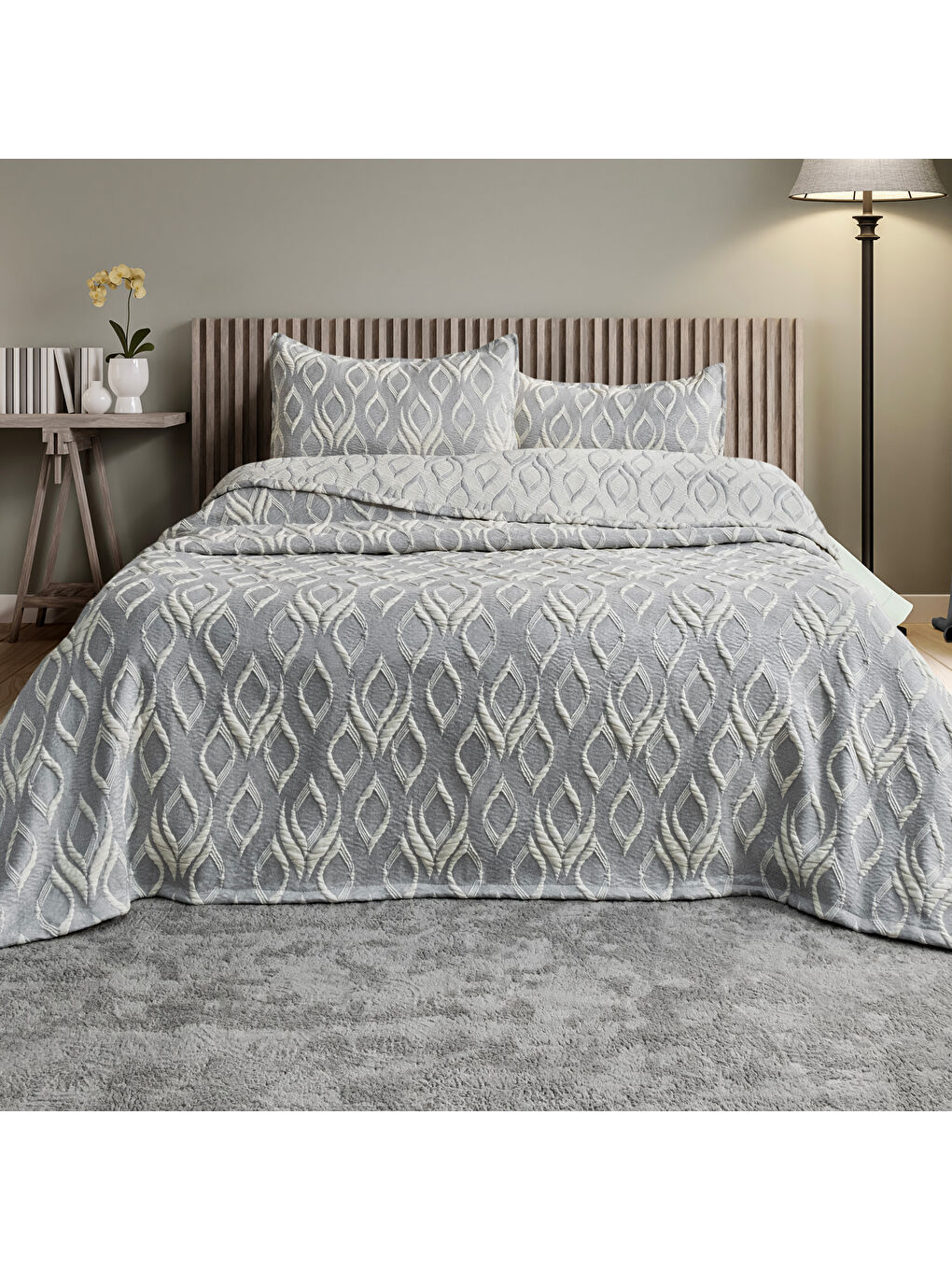 Gri Home Duo Yatak Örtüsü