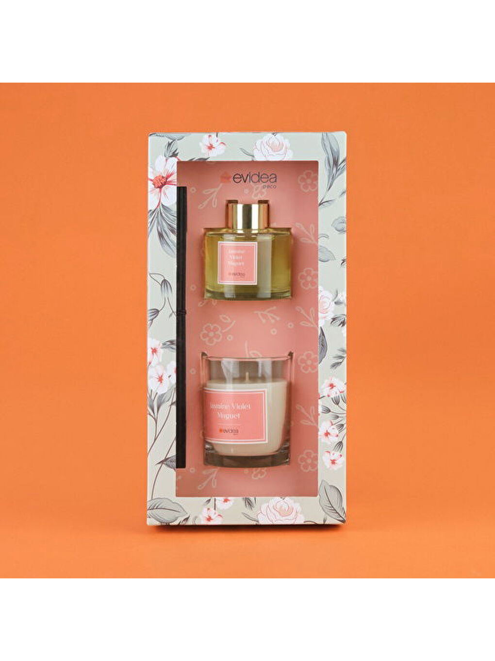 Renksiz Deco Flower Mum ve Koku Seti - 130 gr + 100 ml-1