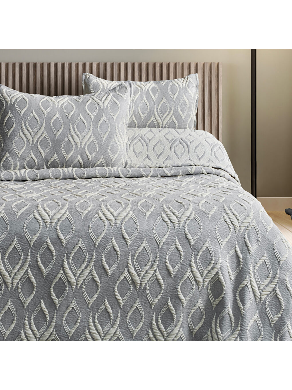 Gri Home Duo Yatak Örtüsü-2