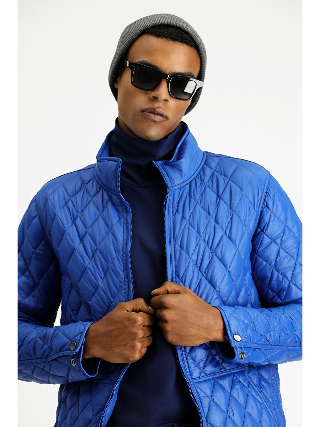 Mavi Kapitone Spor Şişme Mont