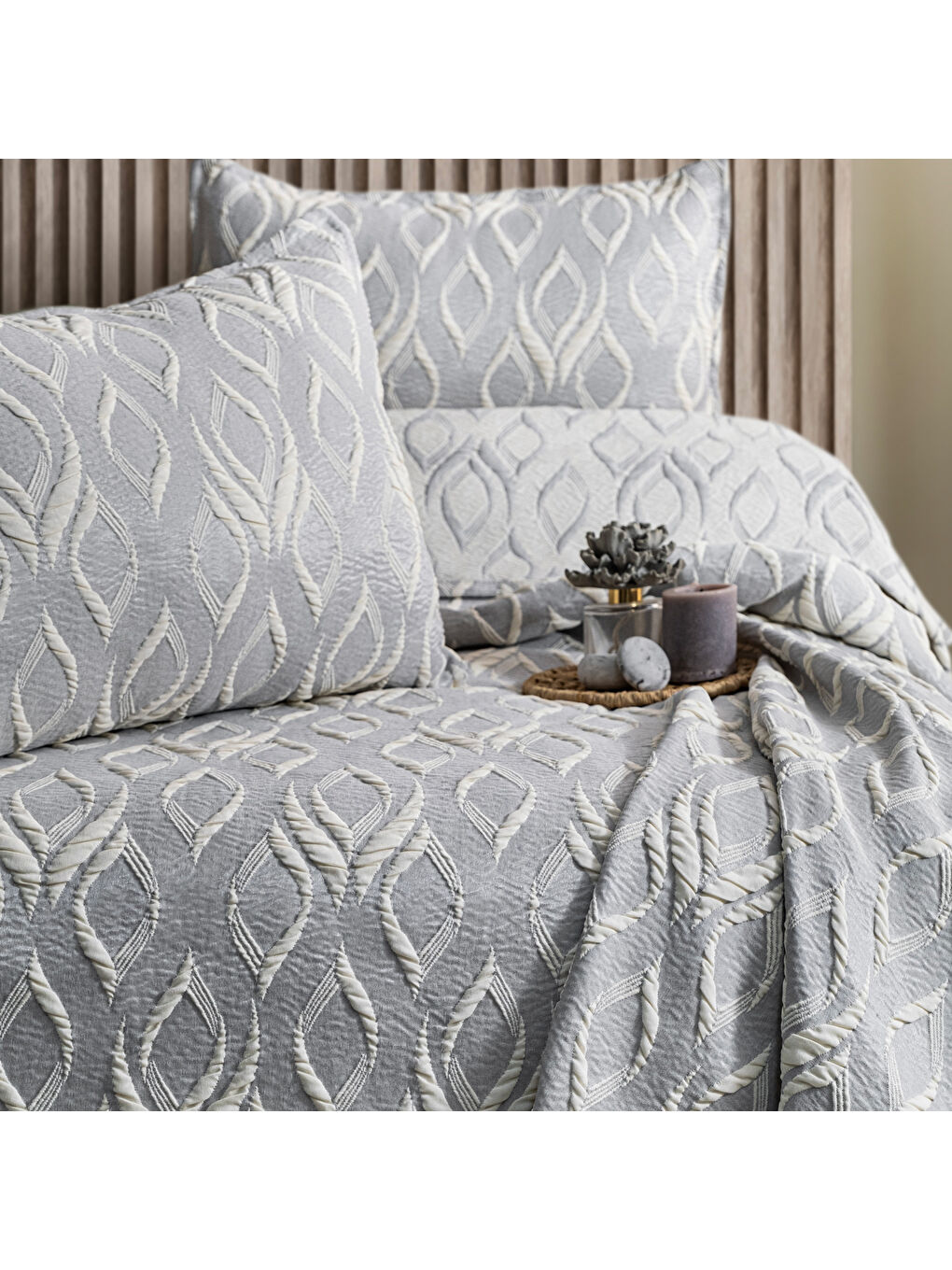 Gri Home Duo Yatak Örtüsü-3