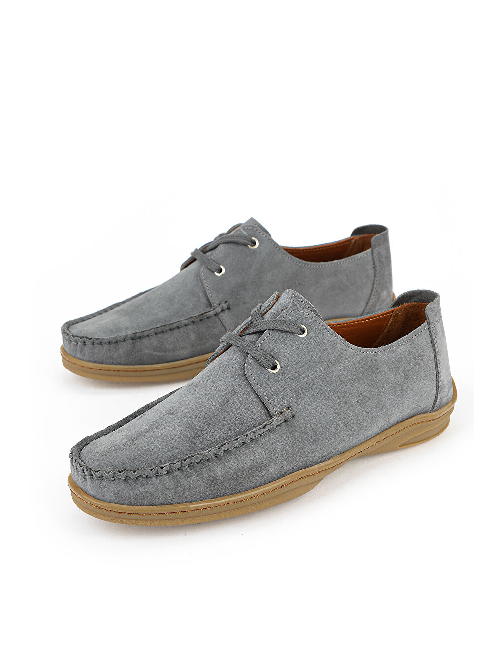 Erkek Hakiki Deri Günlük Ayakkabı 1611064Z026 Gri-4