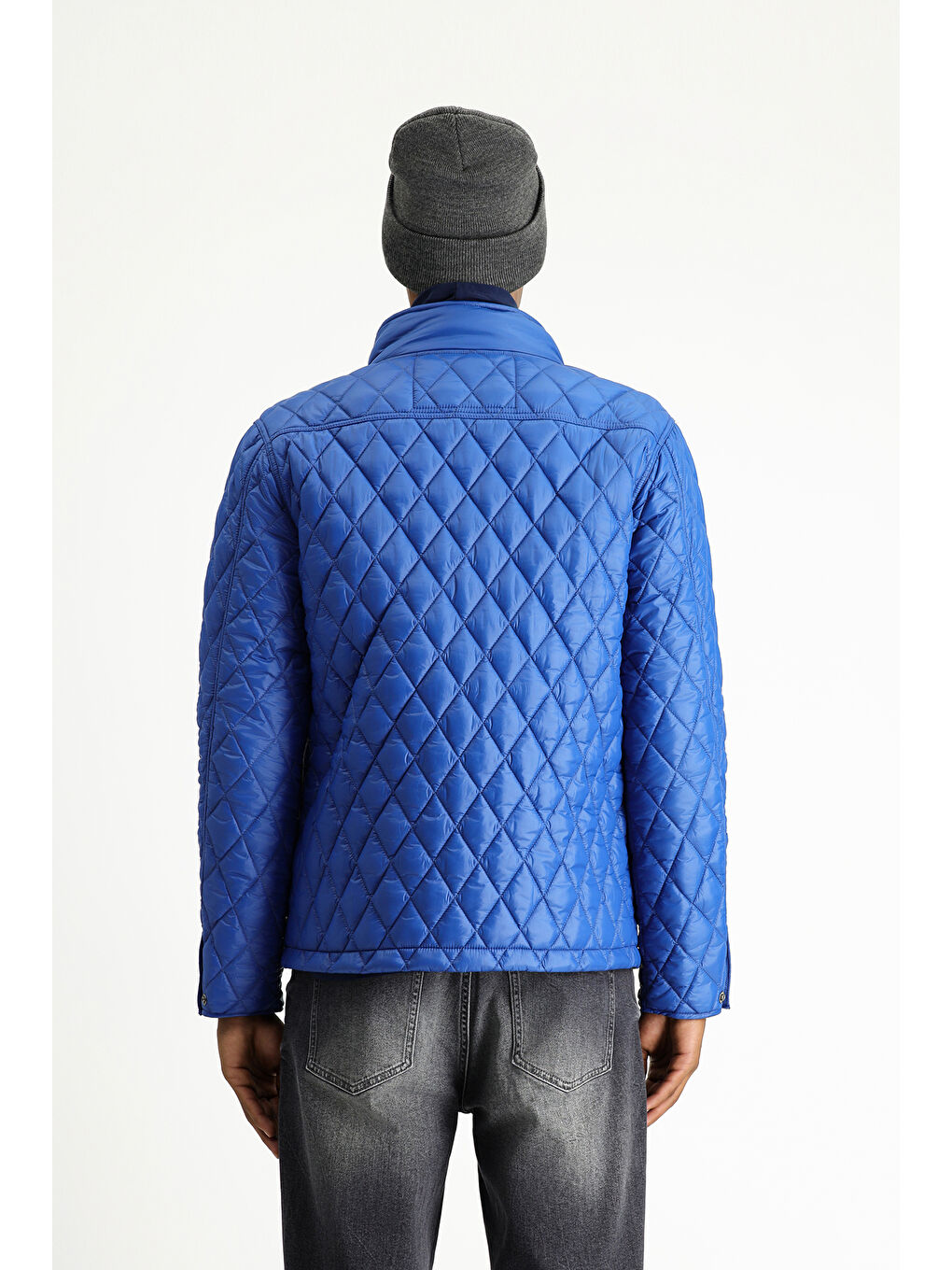 Mavi Kapitone Spor Şişme Mont-4