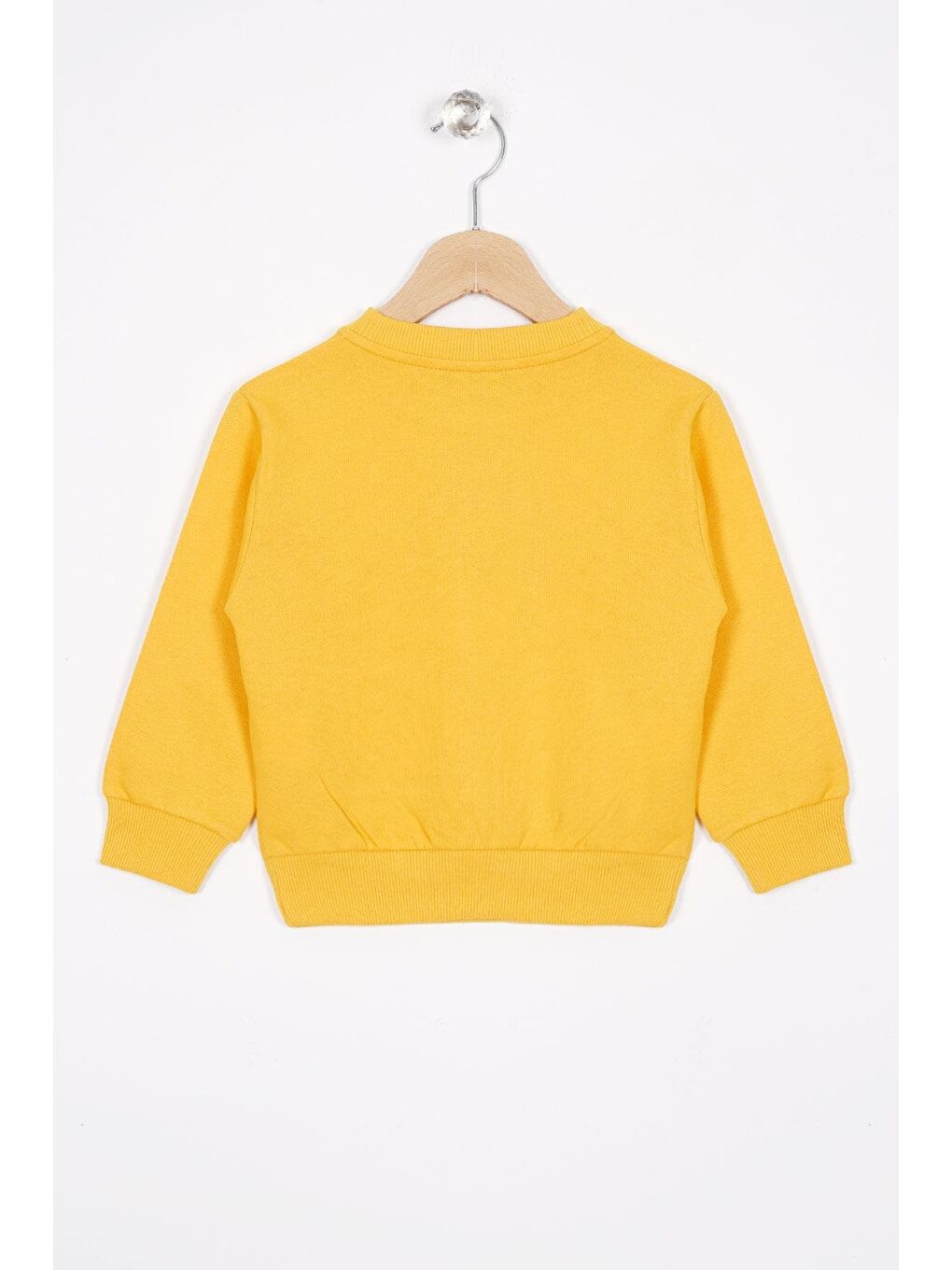 Sarı Basket Topu Nakışlı Koyu Hardal Renk Erkek Çocuk Sweatshirt-2