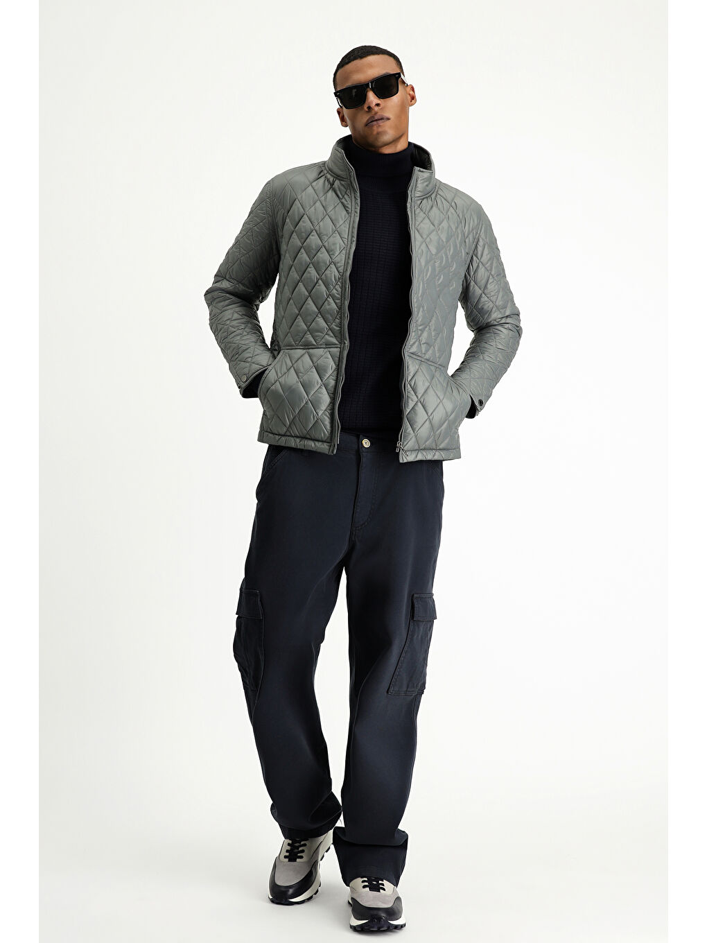 Antrasit Kapitone Spor Şişme Mont-1