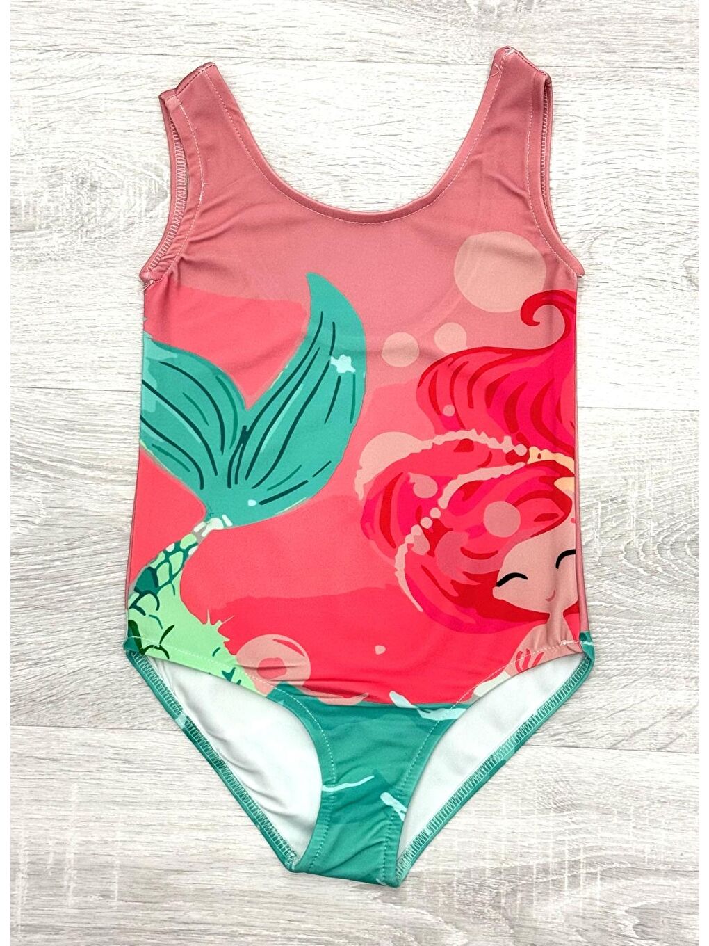 Kırmızı Kız Çocuk Görsel Baskılı Tek Parça Mayo 3-10 Yaş 12213