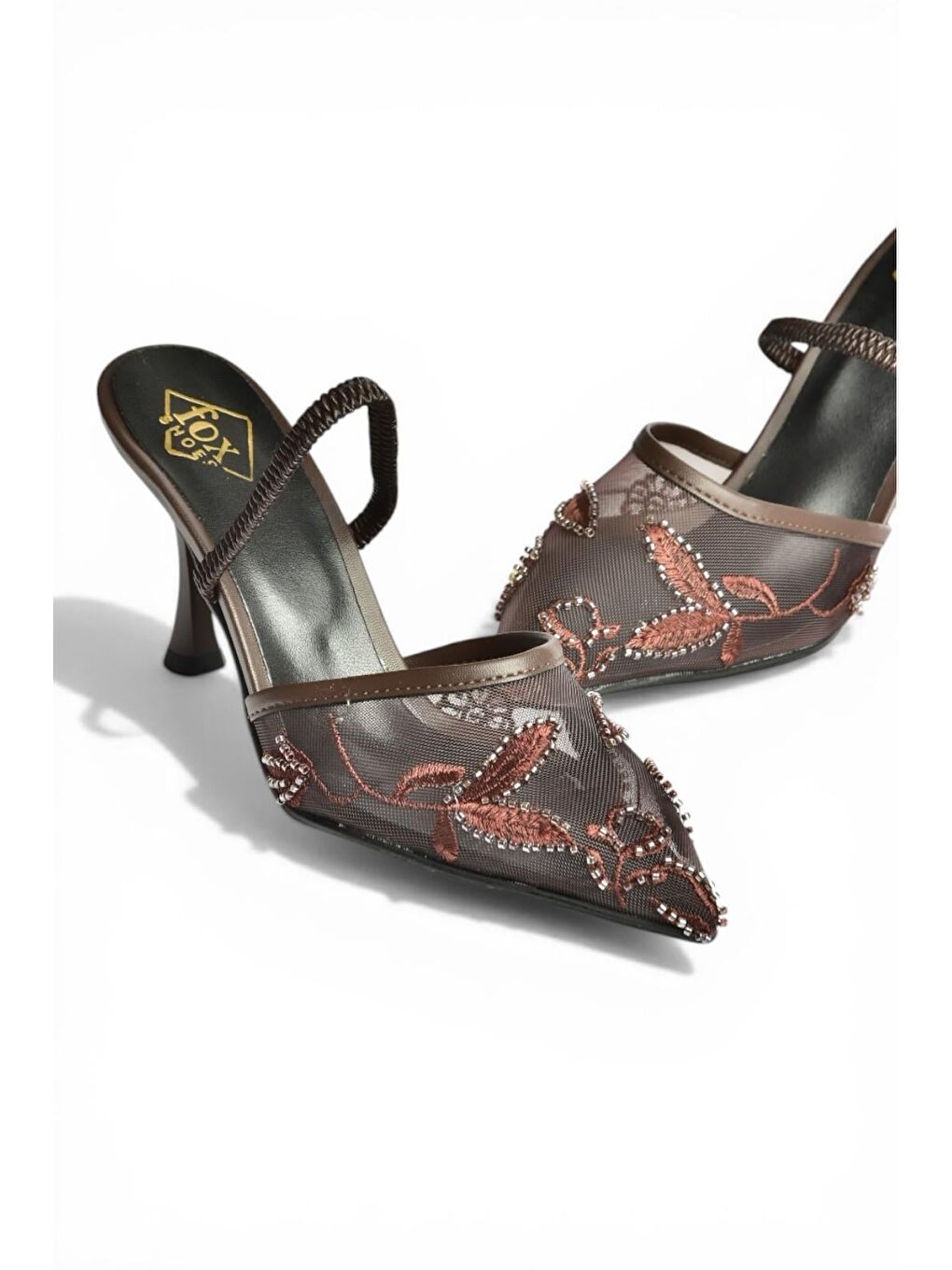 Kahverengi Kadın Topuklu Ayakkabı Y752076315-4