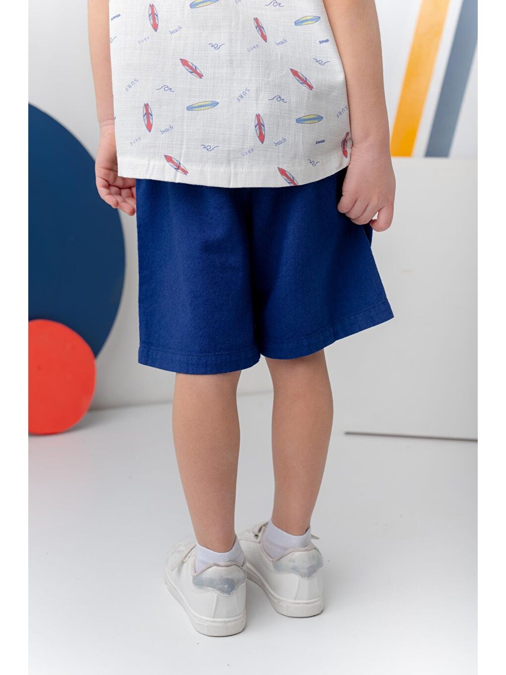 Erkek Çoçuk Kargo Çepli Kısa Şort - Lacivert-1