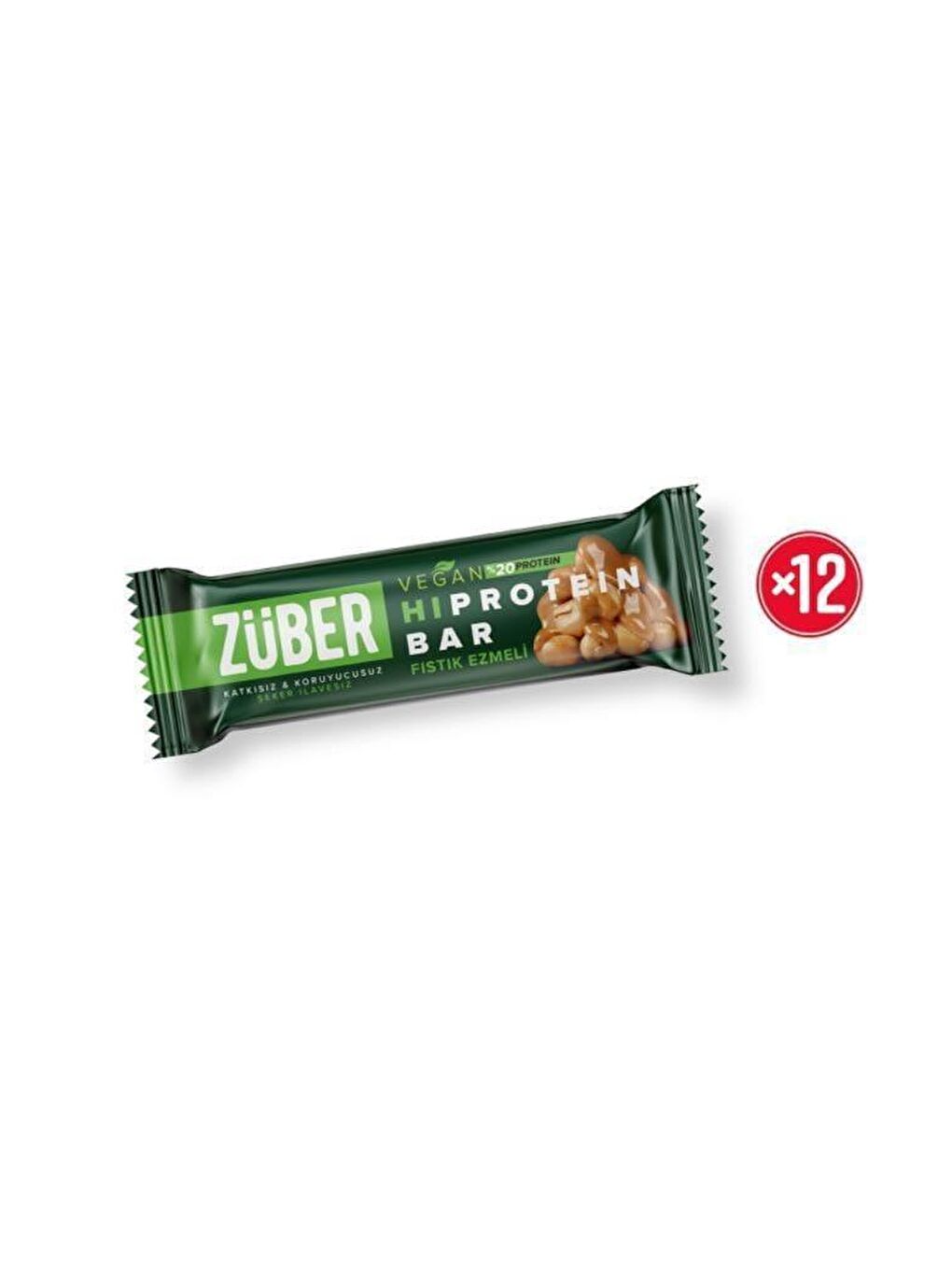 Züber Renksiz Vegan Hi-protein Bar Fıstık Ezmeli 45 G - 12 Adet X 45gr - 1