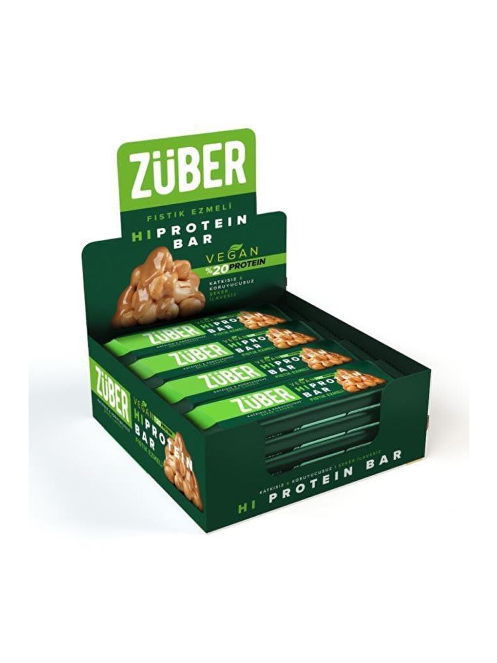 Züber Renksiz Vegan Hi-protein Bar Fıstık Ezmeli 45 G - 12 Adet X 45gr - 2