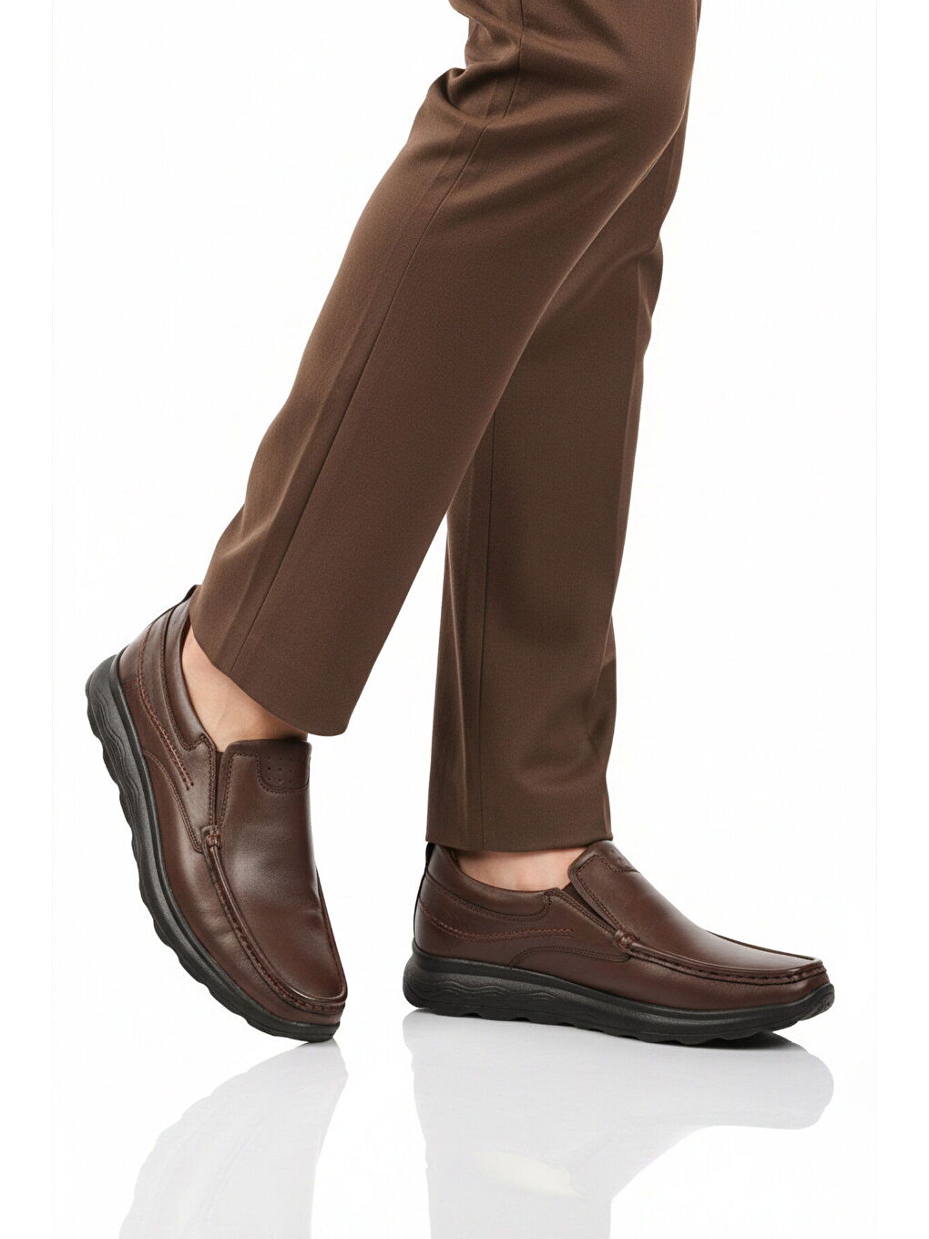 Kahverengi Premium Kahve Hakiki Deri Anatomik Erkek Casual Ayakkabı 2406 M
