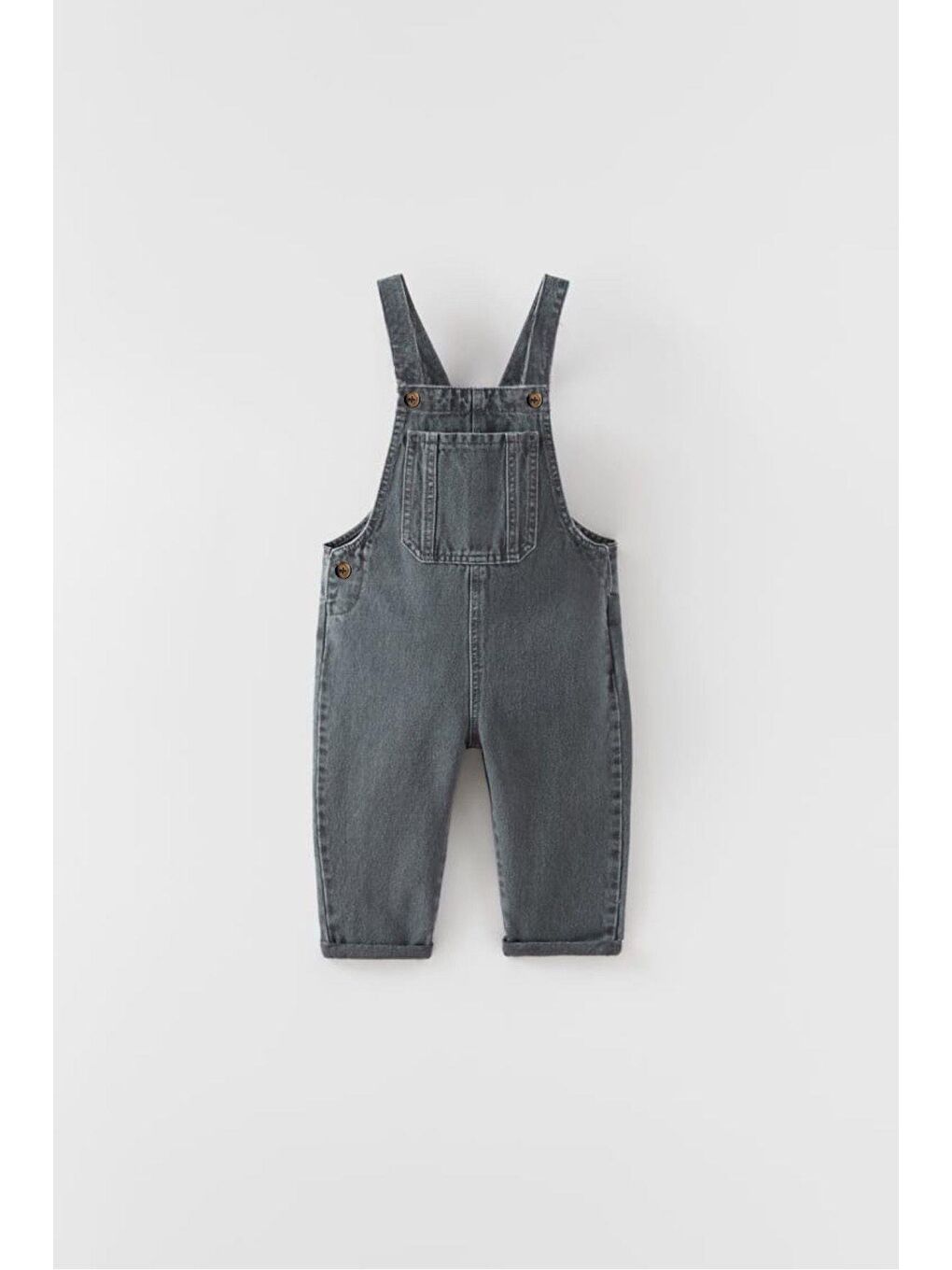 Antrasit Çocuk Jean Salopet   Askılı  Cepli  Ayarlanabilir Askılı Tulum