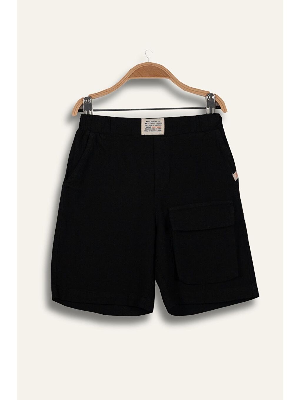 Erkek Çoçuk Kargo Çepli Kısa Şort - Siyah