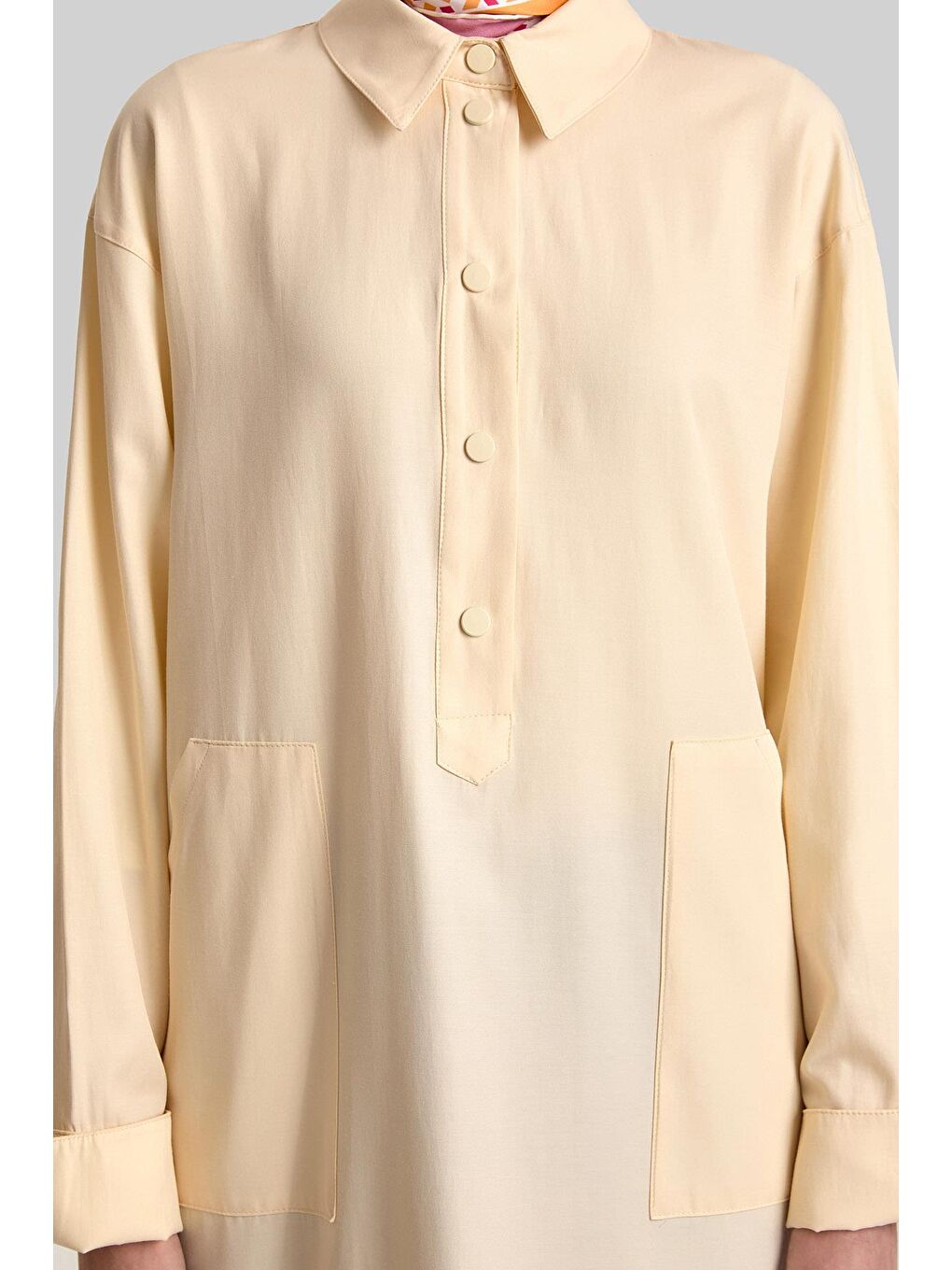 Bej Büyük Cepli Tunik 24Y4102 Fildişi-4