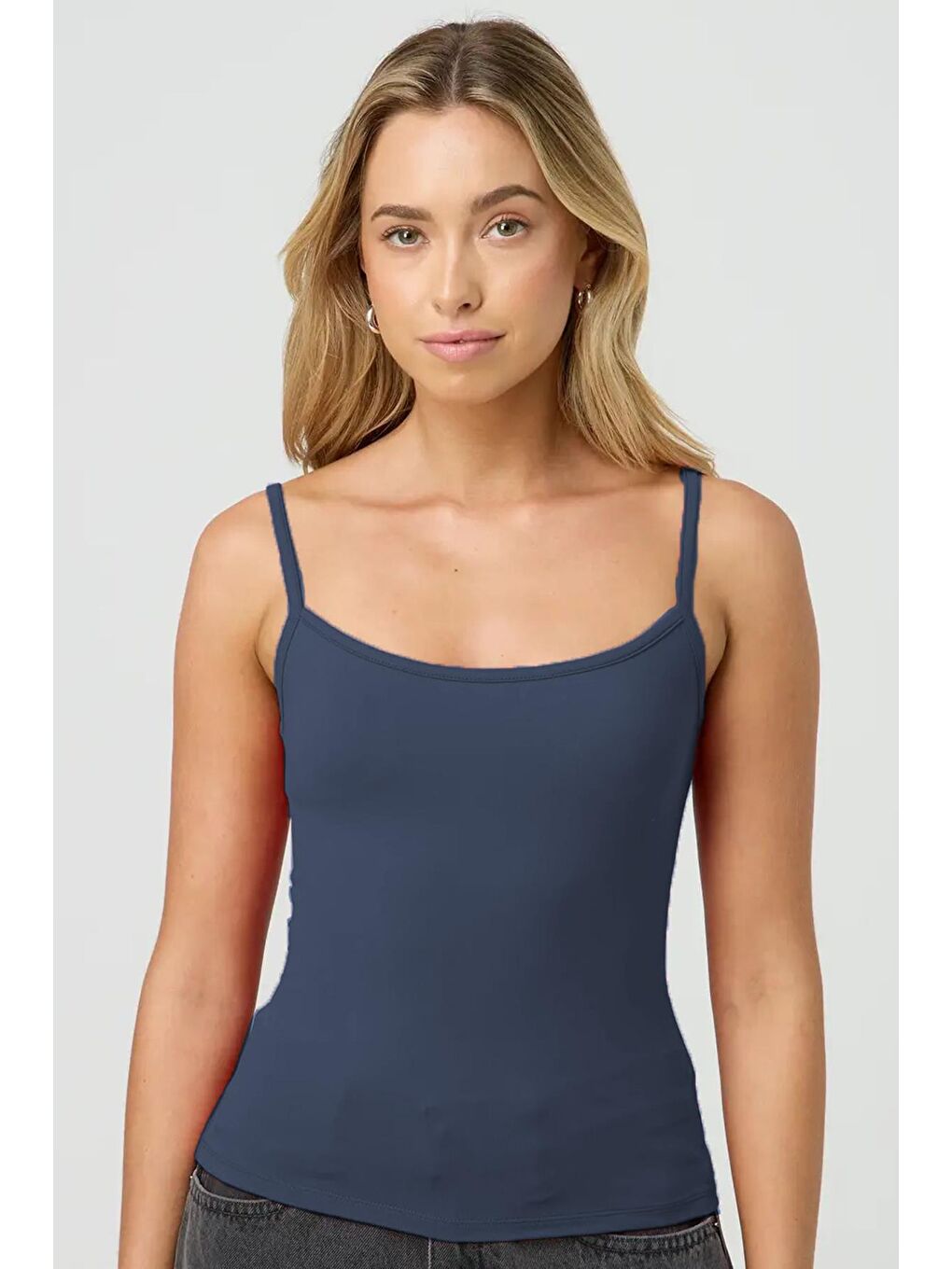 Lacivert Askılı Basic Kadın Atlet Mg2094