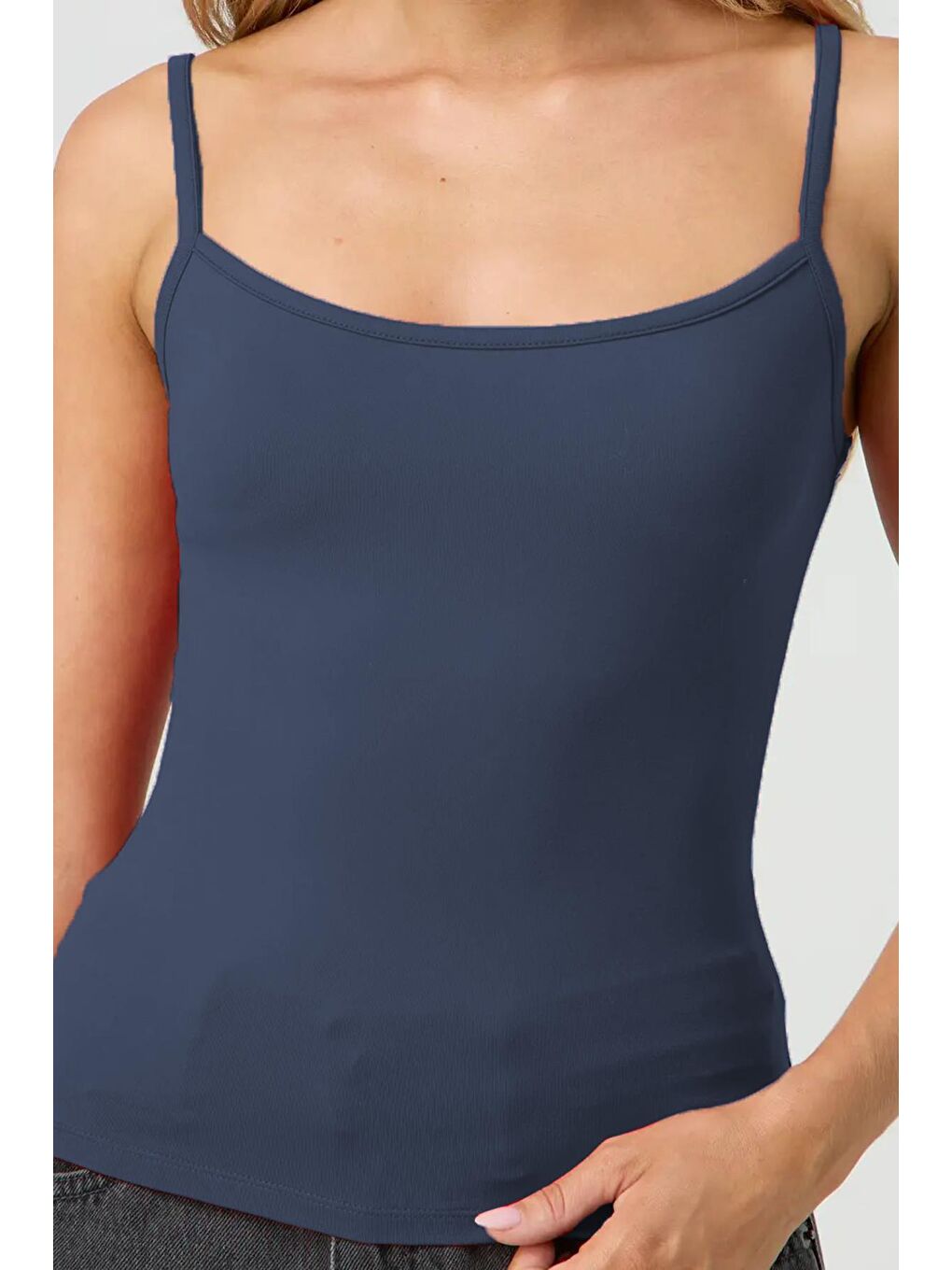 Lacivert Askılı Basic Kadın Atlet Mg2094-1