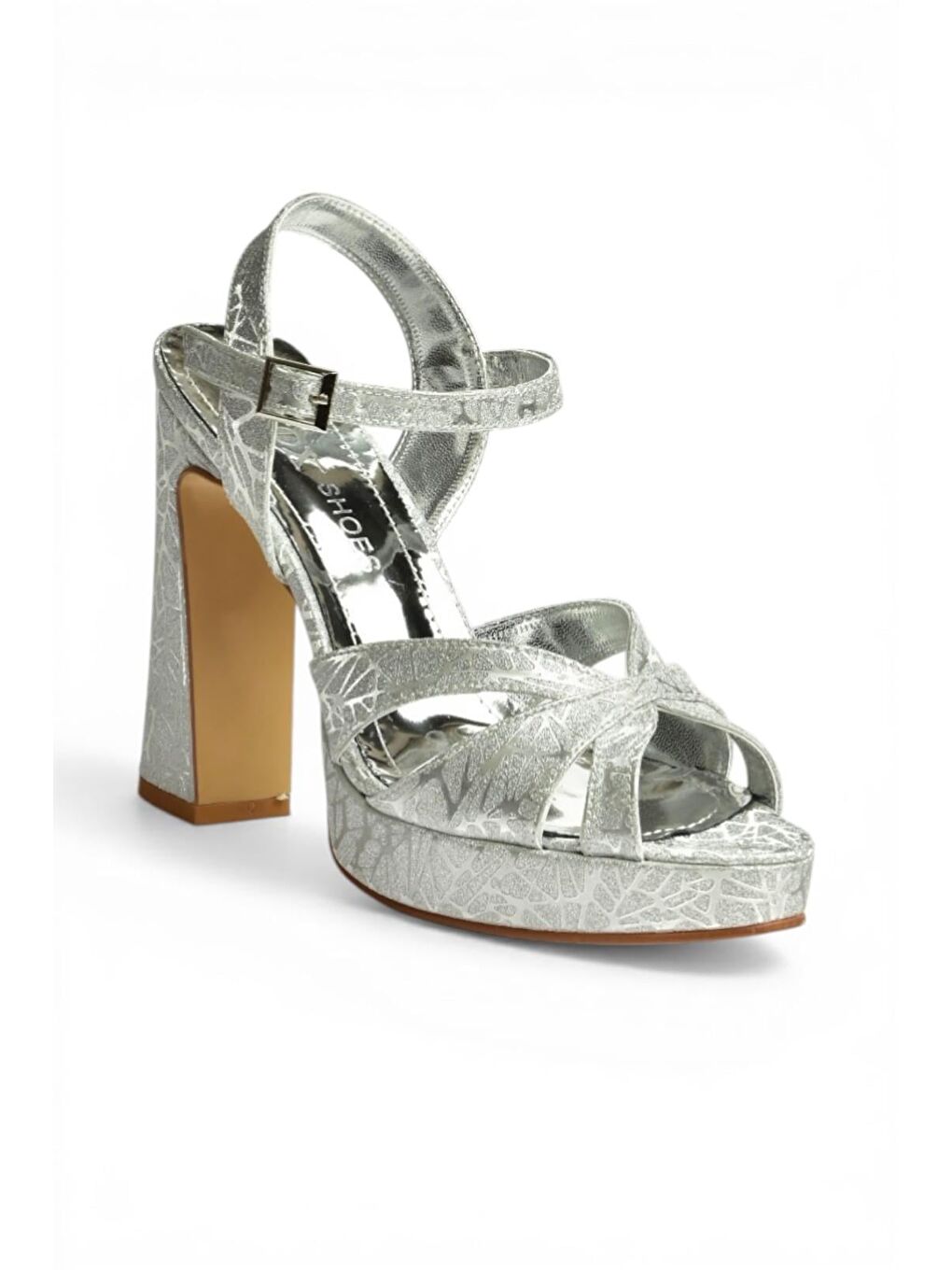 Gri Gümüş Kadın Topuklu Ayakkabı Y246170214