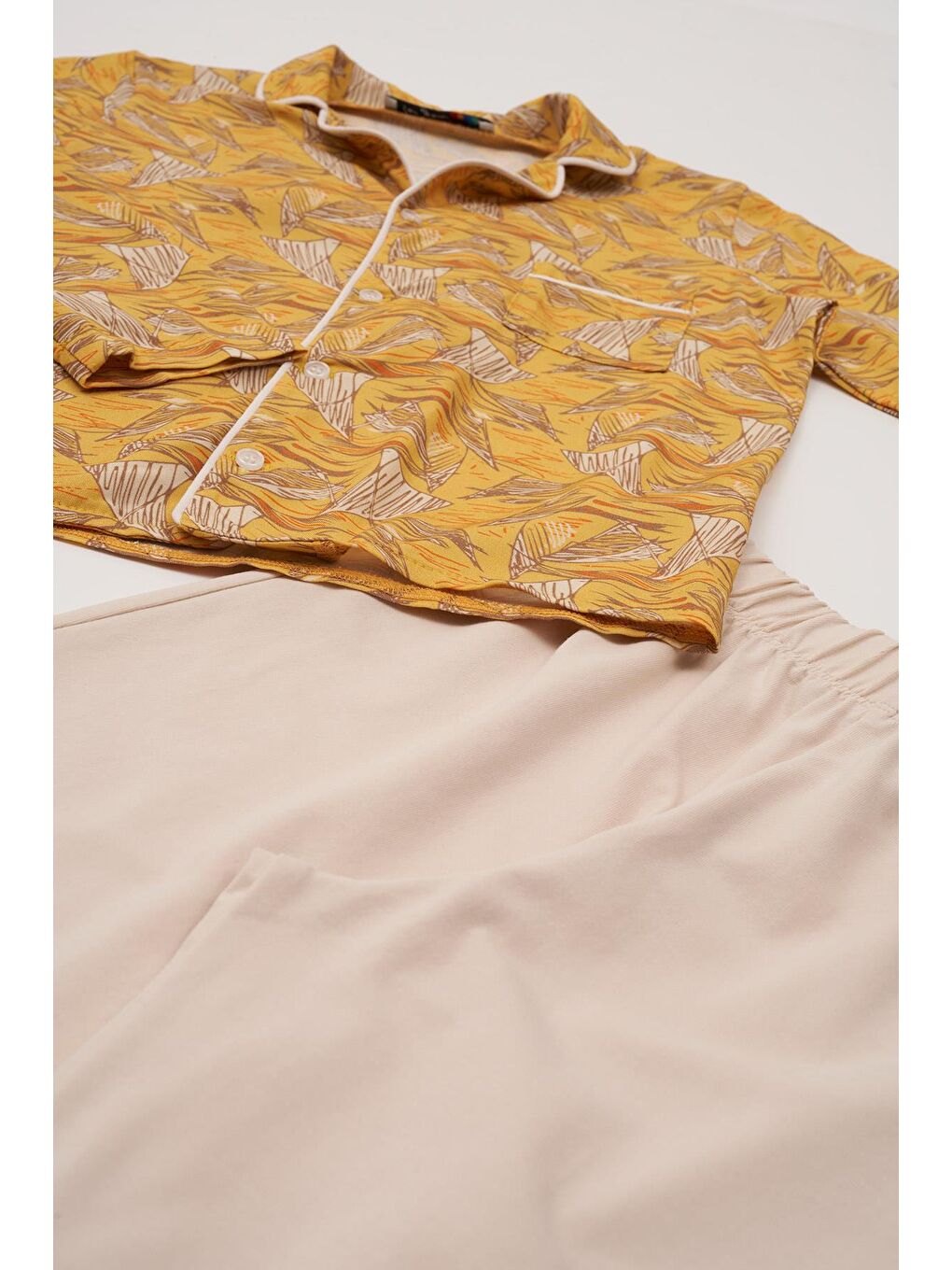 Bej Erkek Çocuk Pijama Takımı 3'lü-2