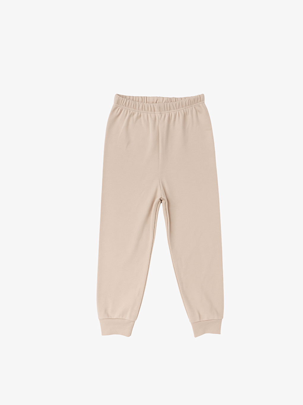 Ekru Bisiklet Yaka Uzun Kollu Erkek Bebek Pijama Takımı-2