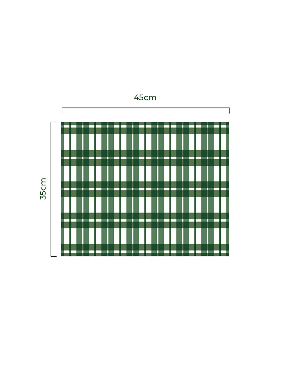 Ekore Ekose Desenli 2'li Amerikan Servis Seti-Yeşil/Beyaz-JTPM-1