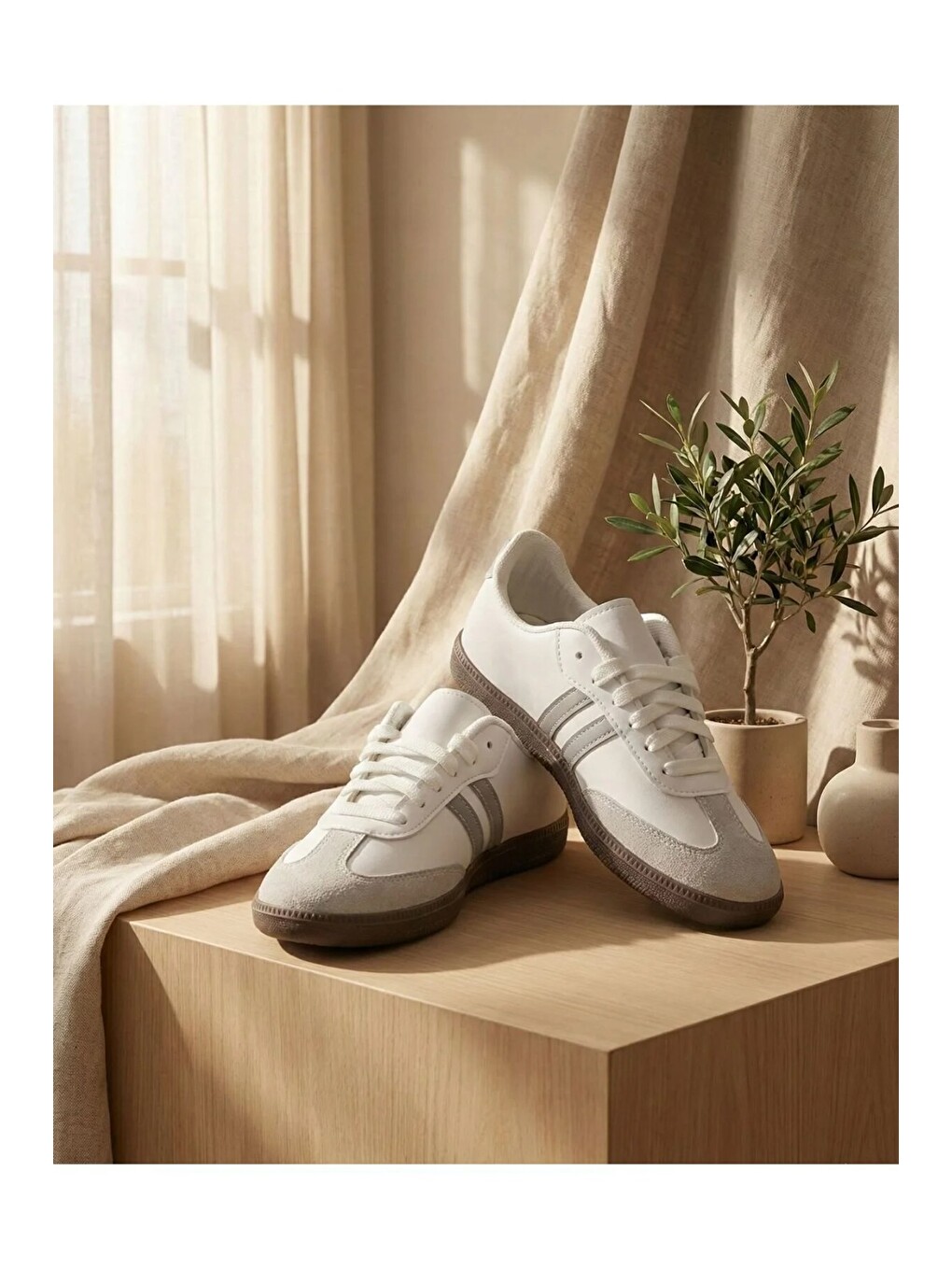 Beyaz Unisex Spor Ayakkabı Günlük Casual Sneakers-1