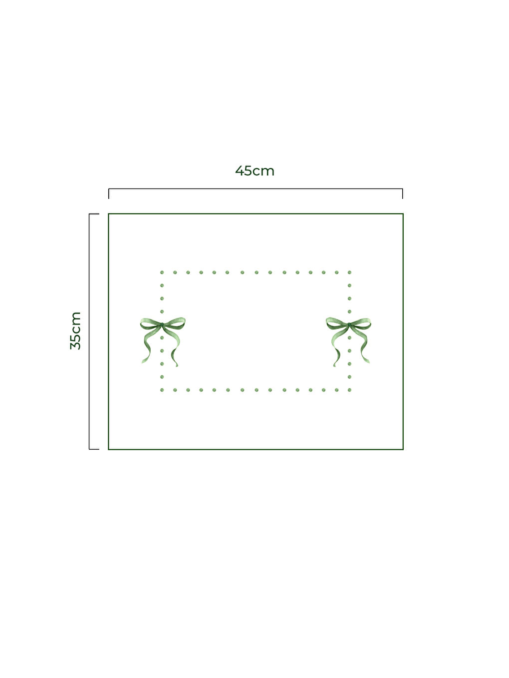 Fiore Fiyonk Desenli 2'li Amerikan Servis Seti - Yeşil /Beyaz-JTPM-1