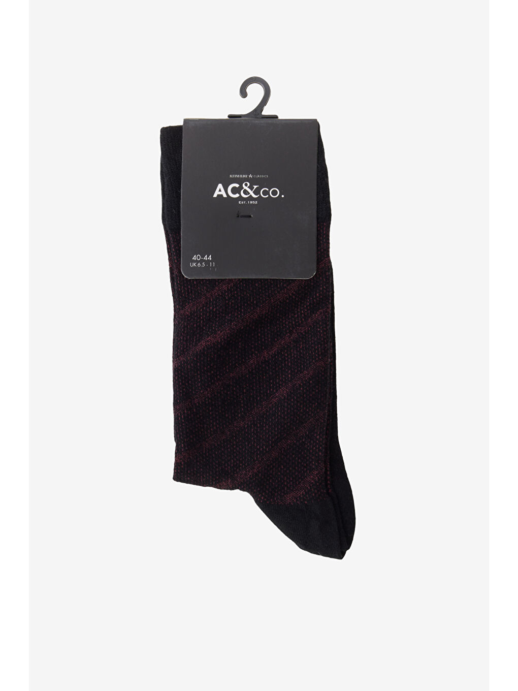 Erkek Siyah-Bordo Desenli Bambu Tekli Çorap