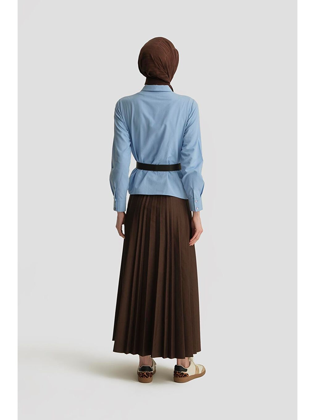 Kahverengi Piliseli Etek 25Y1811 Acı Kahve-2