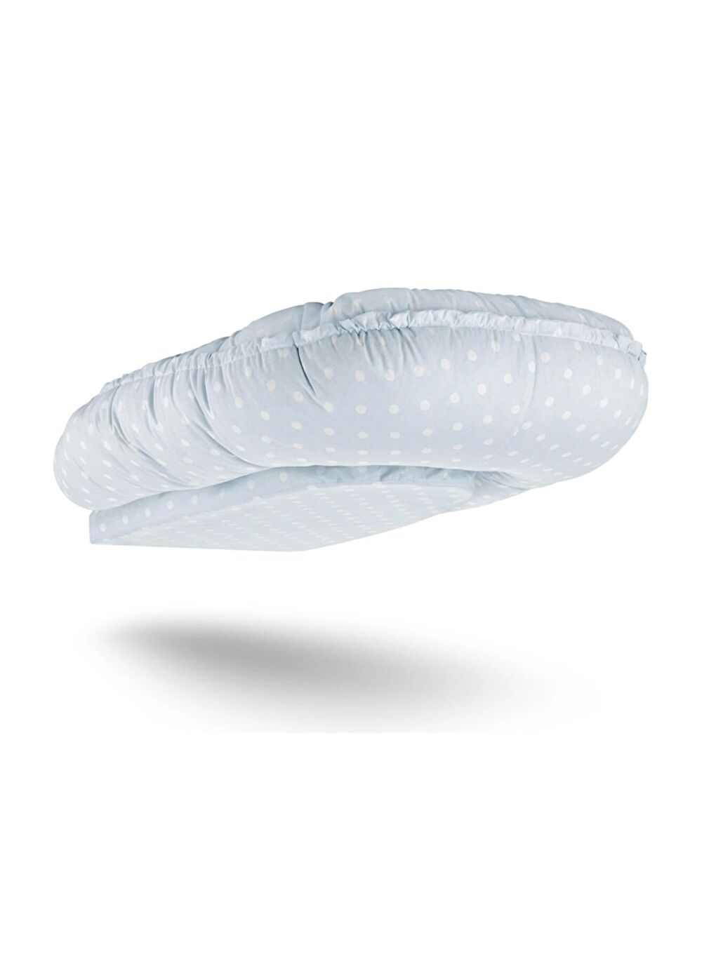 5 Fonksiyonlu Anne Yanı & Emzirme Minderi & Bebek Yatağı Mavi Benekli-5