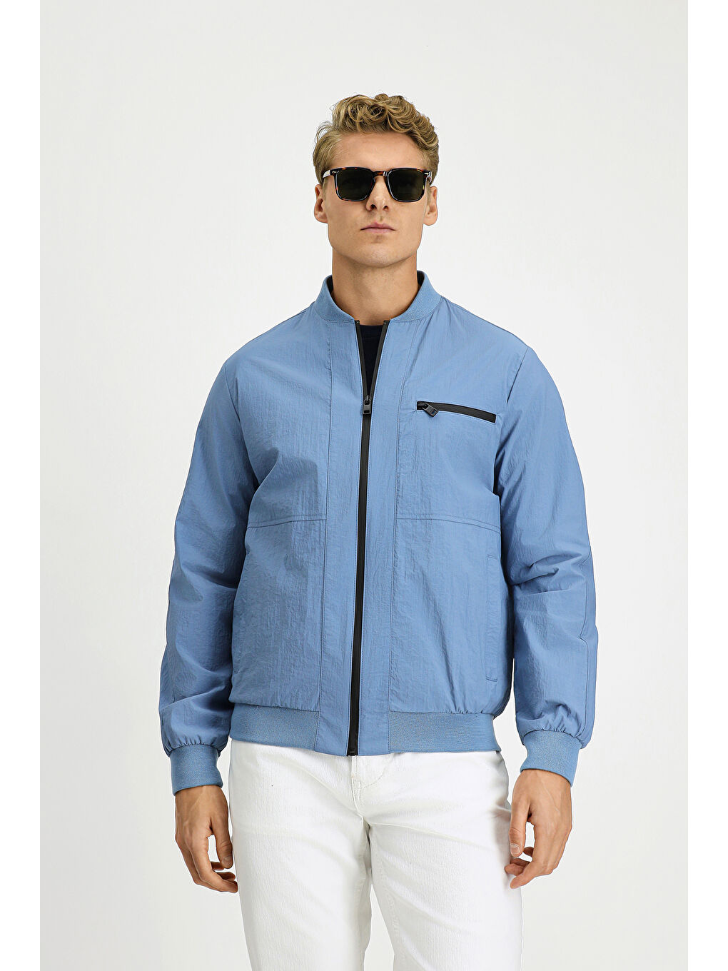 Mavi Mevsimlik Spor Bomber Ceket Mont-3